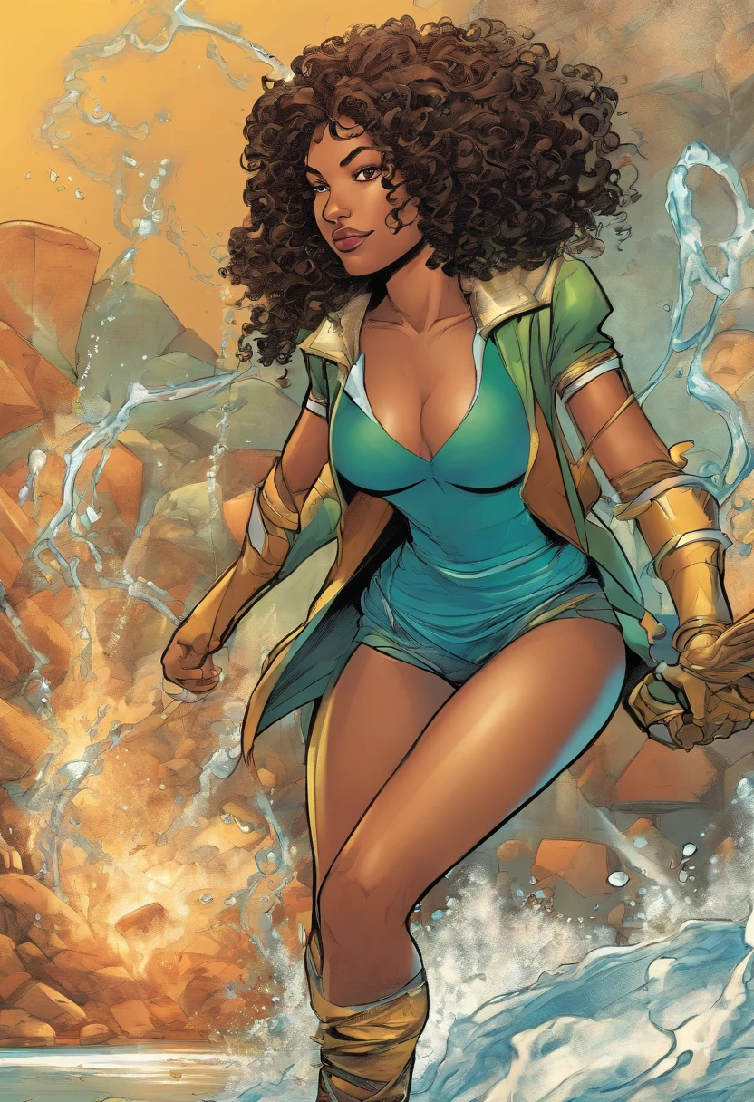 Young Mixed Race Female Marvel Super Hero Comic Book Character with Water Based Abilities