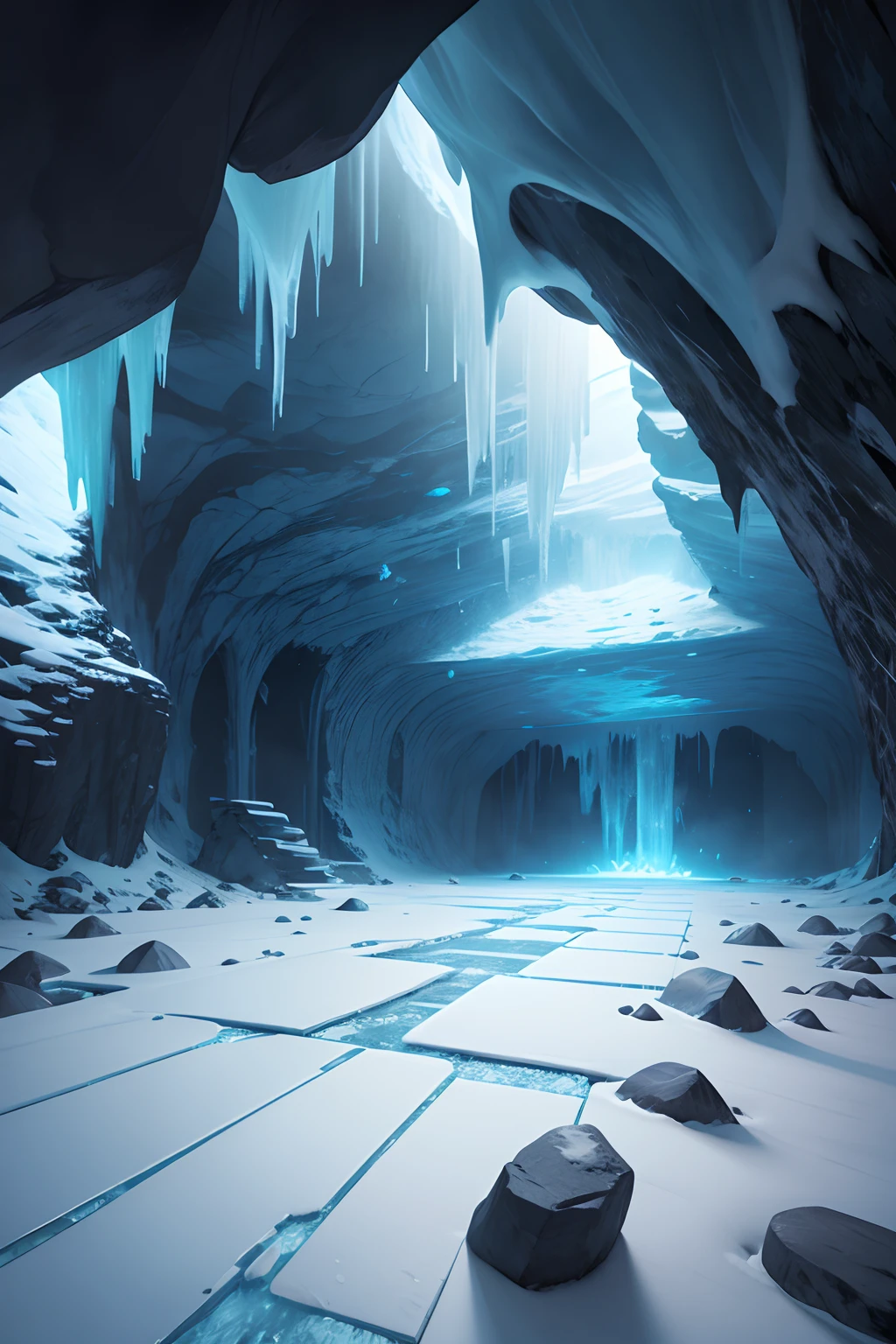 a tile-map, ice cave, floor,sketch, assets