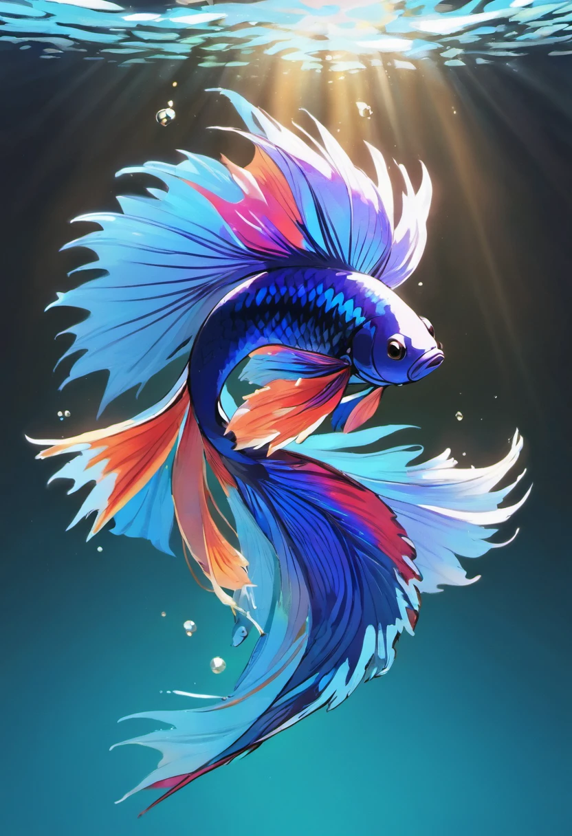 In this captivating illustration, a Betta (Betta splendens) fish graces the viewer with its vibrant and alluring presence. Known for their striking beauty and distinctive characteristics, Betta fish are a mesmerizing subject in the world of aquatic art.
The Betta fish's body is streamlined and elegant, adorned with a finnage that is nothing short of spectacular. Its body displays a rich palette of colors, ranging from deep royal blues and velvety purples to fiery reds and shimmering iridescence. The Betta's scales glint with a subtle luster, creating an enchanting play of light and color that dances across its form.
The Betta's fins are a masterpiece of nature's artistry. The dorsal fin, rising gracefully like a regal banner, showcases a striking blend of hues and intricate patterns. The anal and pelvic fins, delicate and graceful, complement the overall composition with their exquisite symmetry. Most captivating of all is the Betta's iconic caudal fin, often referred to as its 'tail,' which unfurls in a magnificent display of ethereal beauty. This fin, with its elaborate patterns and radiant colors, serves as a stunning focal point of the illustration.
The Betta's head is equally remarkable, featuring a pair of expressive eyes that shimmer with intelligence and curiosity. The mouth, finely detailed, hints at the fish's carnivorous nature, adapted for capturing prey. Its labyrinth organ, a unique feature in Betta fish, allows them to breathe air from the surface, adding to their fascinating biology.
In this illustration, the Betta fish exudes an aura of confidence and grace, as if it were ready to engage in a mesmerizing aquatic ballet. The play of light and color against a watery backdrop enhances the Betta's enchanting presence, making it a symbol of beauty, elegance, and the wonders of the underwater world. It's a stunning tribute to a species that has captured the hearts