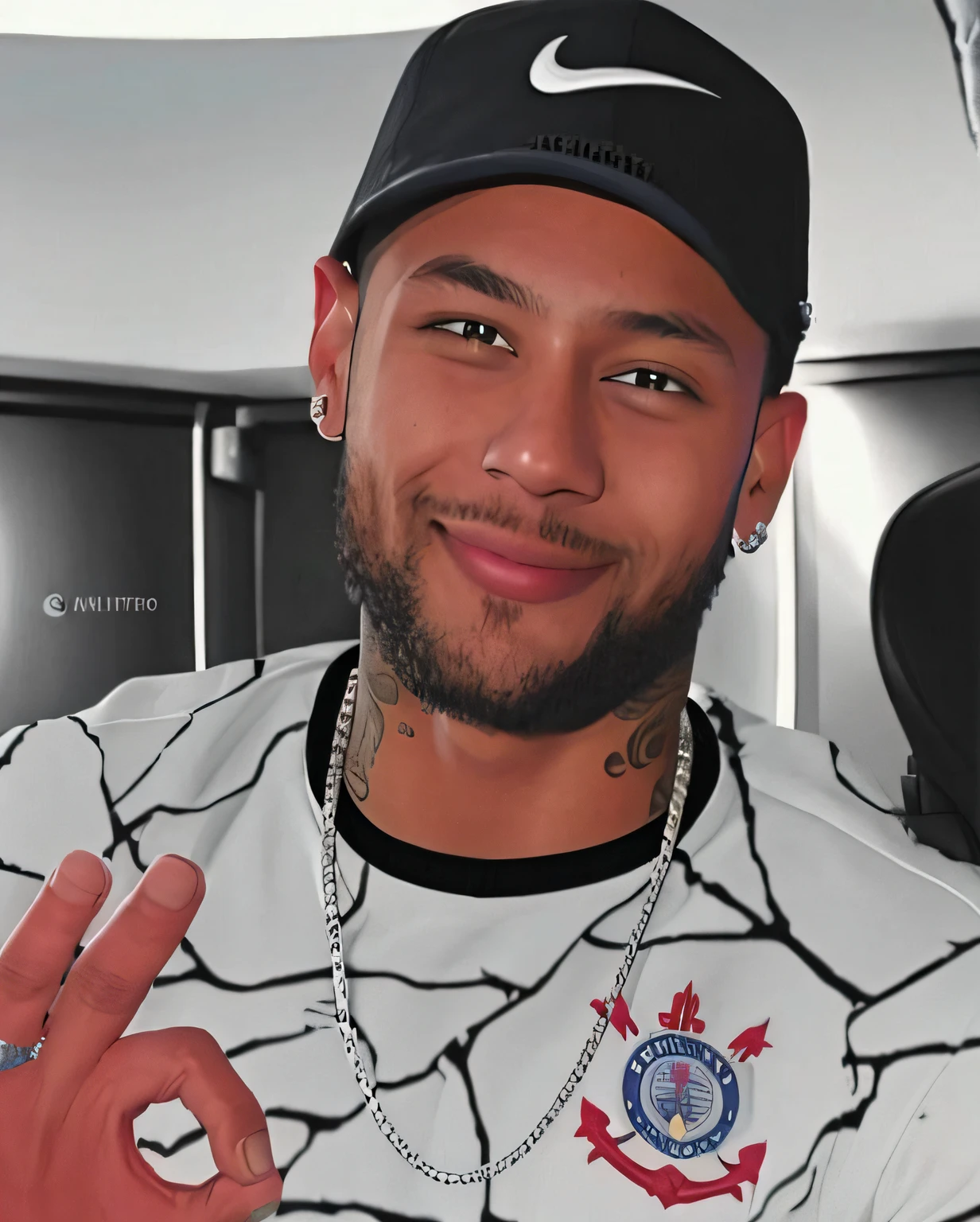 there is a man with a beard and a hat making a peace sign, neymar jr, Neymar em Fortnite, neymar, neymar em gta v, Cantor Maluma, oficial, taken in the early 2020s, CR3, ✏️🎨, caio santos, 😃😀😄☺🙃😉😗, ((Saturado))