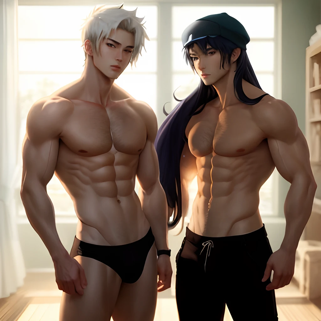 Two naked anime men