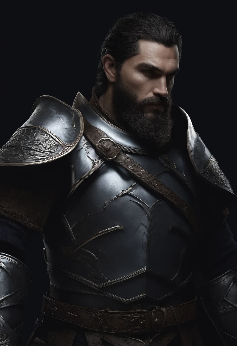 O ator Jason Mamoa, with a beard and sharp brown eyes, corpo extremamente forte e musculoso, foto de corpo inteiro, sozinho, ((homem Elfo de 36 anos)), (((olhos castanhos detalhados ultra realistas))), detalhes intrincados de um homem com olhos castanhos, sorrir, wearing shiny steel silver armor like a medieval Paladin, hero pose, como um personagem de RPG Dungeon and Dragons, Knight of the Oath of Glory, ultra textura de pele, ((Detalhes do rosto, Armor with a navy blue tunic)), skin imperfections, detalhes intrincados, (standingn ), cabelo marrom escuro prezo com um rabo de cavalo, nevoeiro, volumeric lighting , ((faixas de luz no rosto)), cabelo bronze, sombras escuras, visualmente interessante, Ultra realismo.