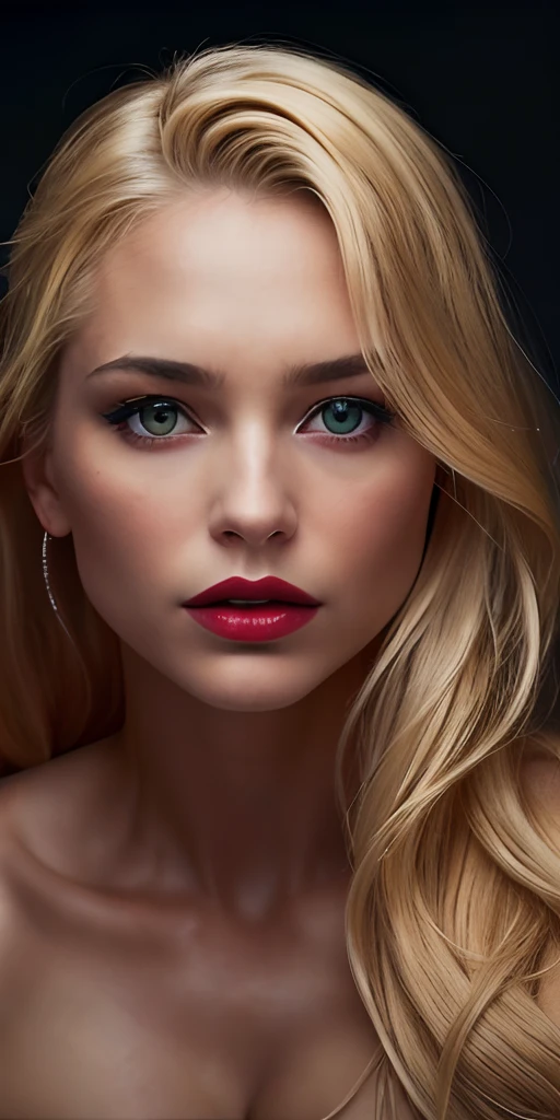 beautiful Austrian woman, full body, topless, blonde hair, ponytail, long hair, green eyes, bimbo lips, red lips, ((perfect giant breasts), photorealistic, photo, masterpiece, realistic, realism, photorealism, high contrast, photorealistic digital art trend on Artstation 8k HD high definition detailed realistic, detailed, skin texture, hyperdetailed, realistic skin texture, best quality, ultra high resolution, (photorealistic: 1.4), high resolution, detailed, raw photo, sharp, by Lee Jeffries