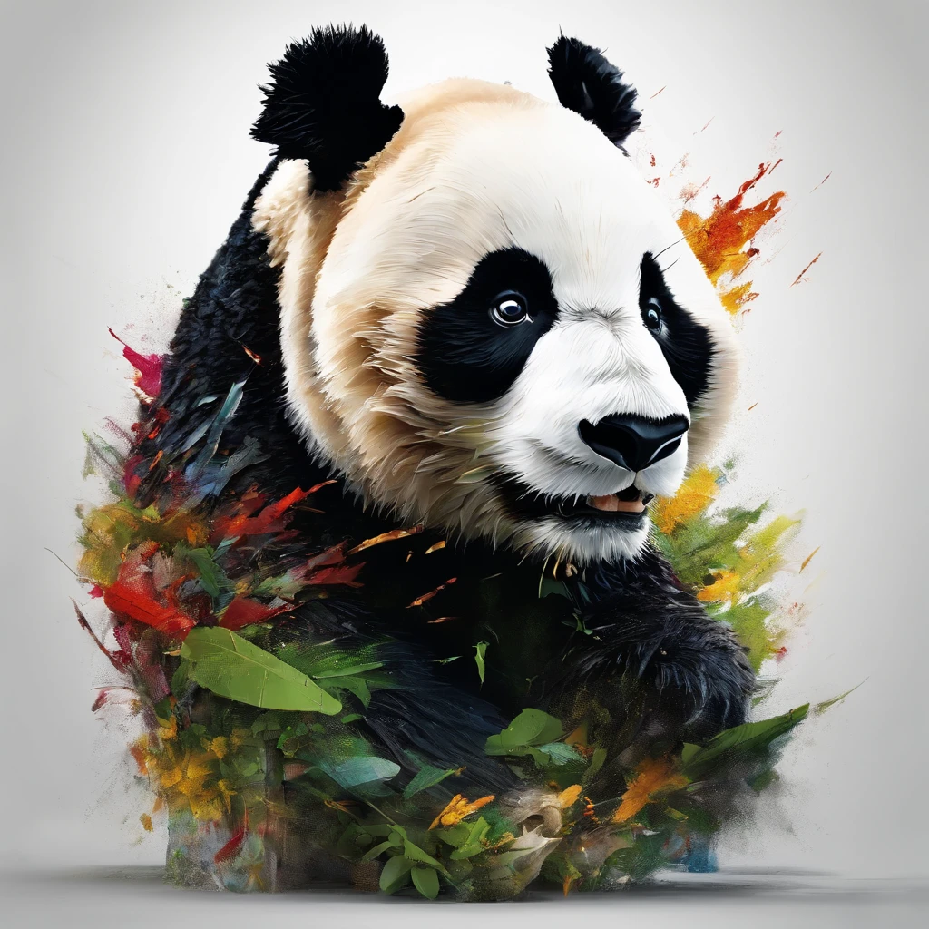 Panda Lego Brick Toys, Centered, Looking at the camera, Facing the camera, Approaching perfection, Dynamic, Highly detailed, Smooth, Sharp Focus, 8K, hight resolution, Illustration, art by carne griffiths and wadim kashin, White background