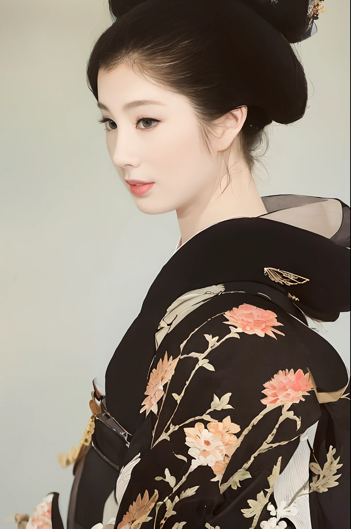 ((Graceful behavior))、((Whole ))、((japanese painting))、(Japan sex appeal)、(Japan kimono)、 Sunshine, Clear face, Clean white background, ​masterpiece, super detailing, Magnificent composition, Ulutra HD, hightquality, ighly detailed, softness、 uniform 8k wallpaper, super detailing, 32 k、Enough white space