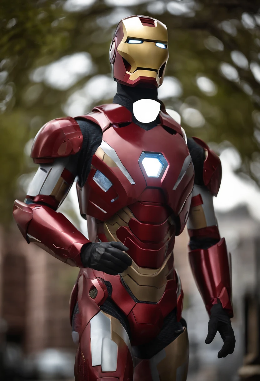 ironman holding a wooden didgeridoo, comedy, social comment, satire, satirical, pop culture, <lora:didgeredoo:0.6>