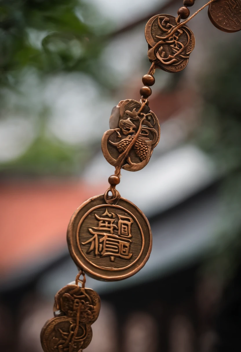 A string of Chinese-style copper coins,There are no characters,Only copper coins,Fine,uncanny,Awakened