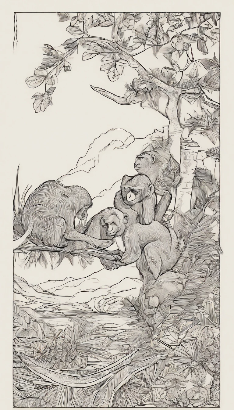 Wood-burned, etched artwork. Can also make interesting wooden detailed objects: A Monkeys. 4 panels with different poses