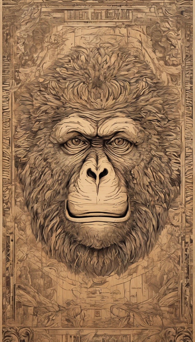 Wood-burned, etched artwork. Can also make interesting wooden detailed objects: A Monkeys. 4 panels with different poses