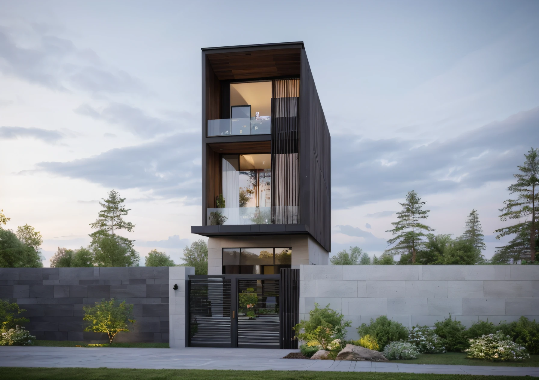 (masterpiece),(high quality), best quality, real,(realistic), super detailed, (full detail),(4k),8k,modern house exterior design,Modern architecture,Beautiful_sky,Day light, no_humans, outdoors,sky,tree,Garden flower front of building,