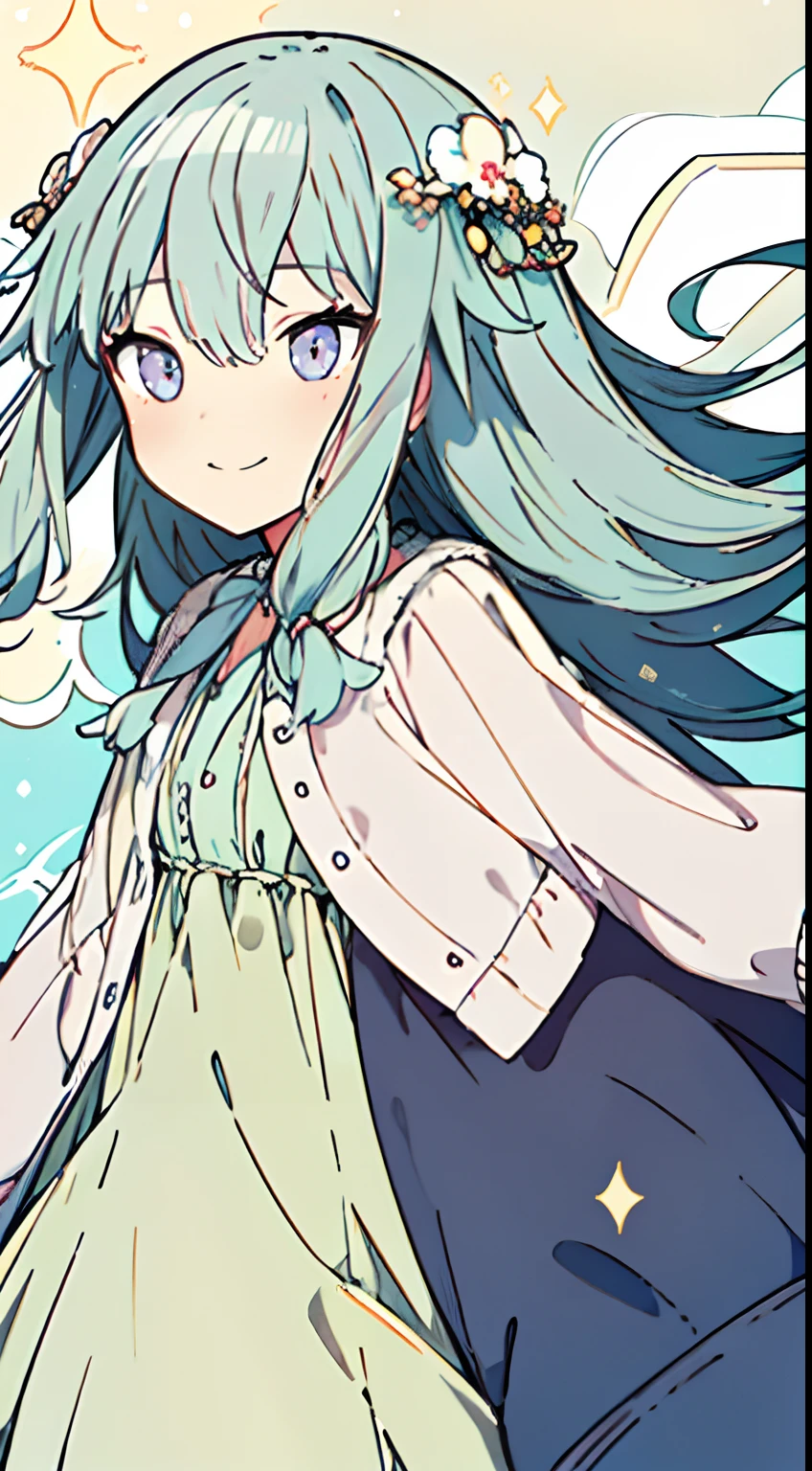 Anime girl with long hair and blue eyes in a dress - SeaArt AI