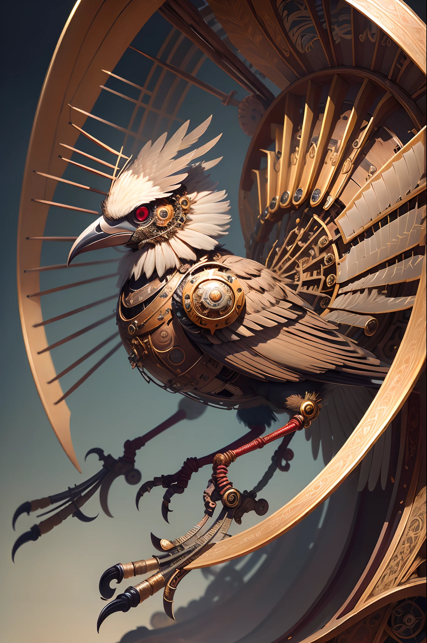 ((Need)), ((tmasterpiece)), (A detailed),Mechanical birds，The bird，the detail,gear wheel，sparrow，interiors，structure，organs，Hollow-out on,with black background
