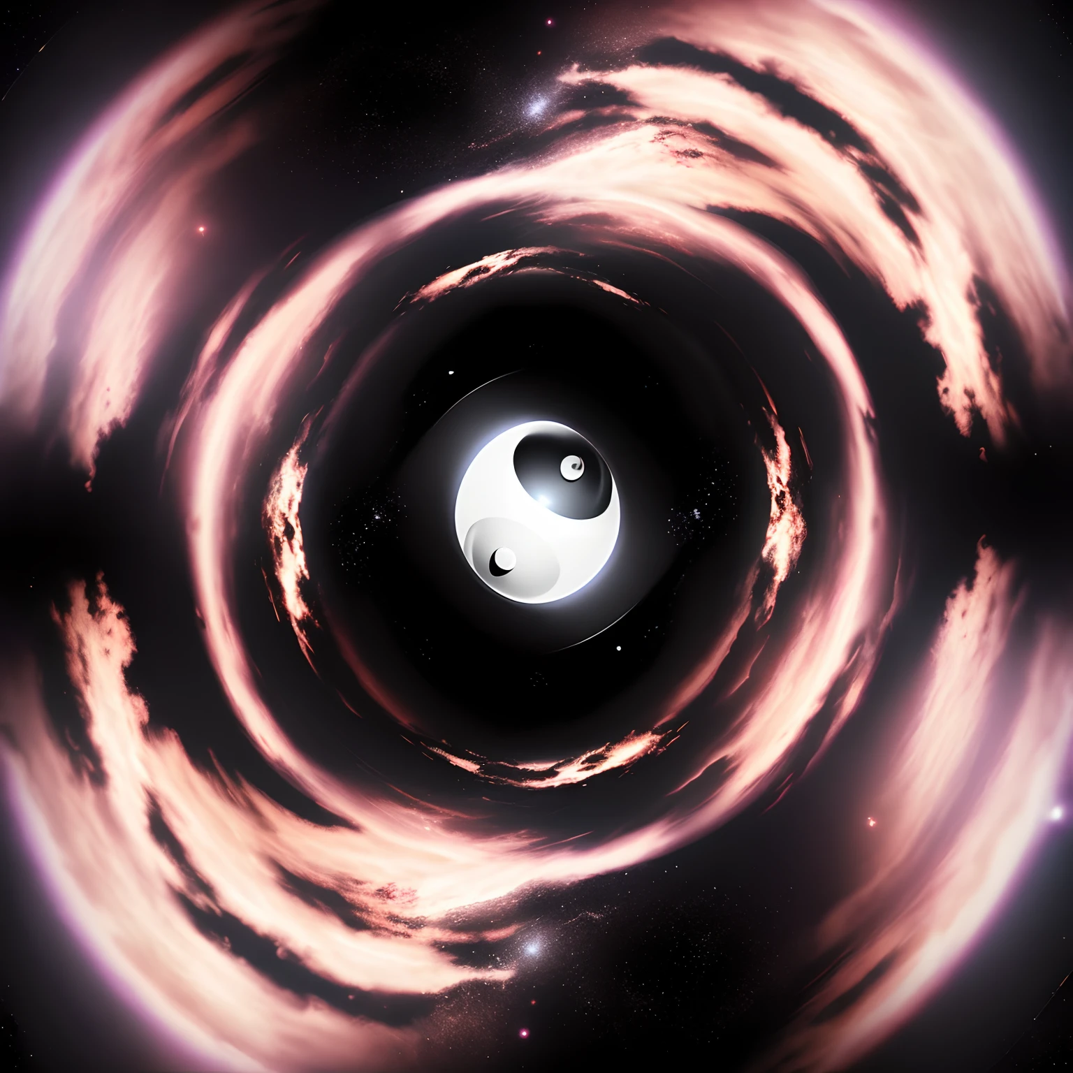 black hole nebula, 4K, yin yang