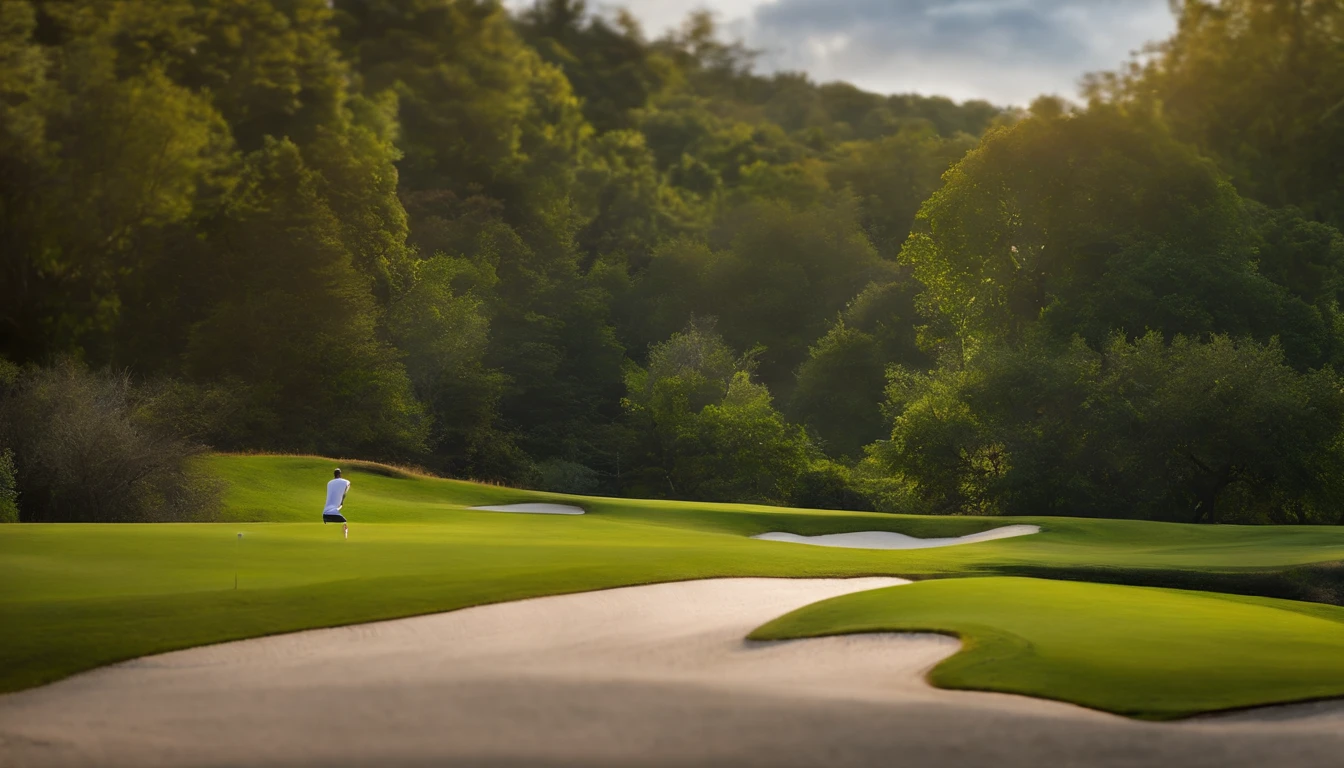 （（best qualtiy，Sony SLR lens，8k，hentail realism，Master masterpieces：1.3）），A tall and beautiful woman，Stand on the golf course lawn，perfect body figure：1.4，D-cups，Slender abs，Straight chest，Dark black hairstyle，Short hair, short hair, short hair，（（（White tight-fitting top T-shirt））），White color suit pants，，（（There are no postural movements））），Stand straight，Highly Detailed Face and Skin Textur，Detailed eyes，二重まぶた，With a smile on your face