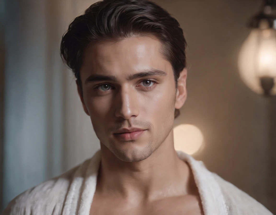 (8K, RAW photo, Highest quality),Realistic,2 handsome men,frontage,Intricate details,Extremely detailed eyes and eyelashes,Muscular male,Manly,looks away,Closed mouth,Male focus,Solo,Open the transparent robe,Exposing the pectoral muscles,Exposing abs,Black thong panties,white short socks,No shoes,full bodyesbian,Night sky,Soft lighting,Cinematic lighting,Portrait,Close-up,Lovingly