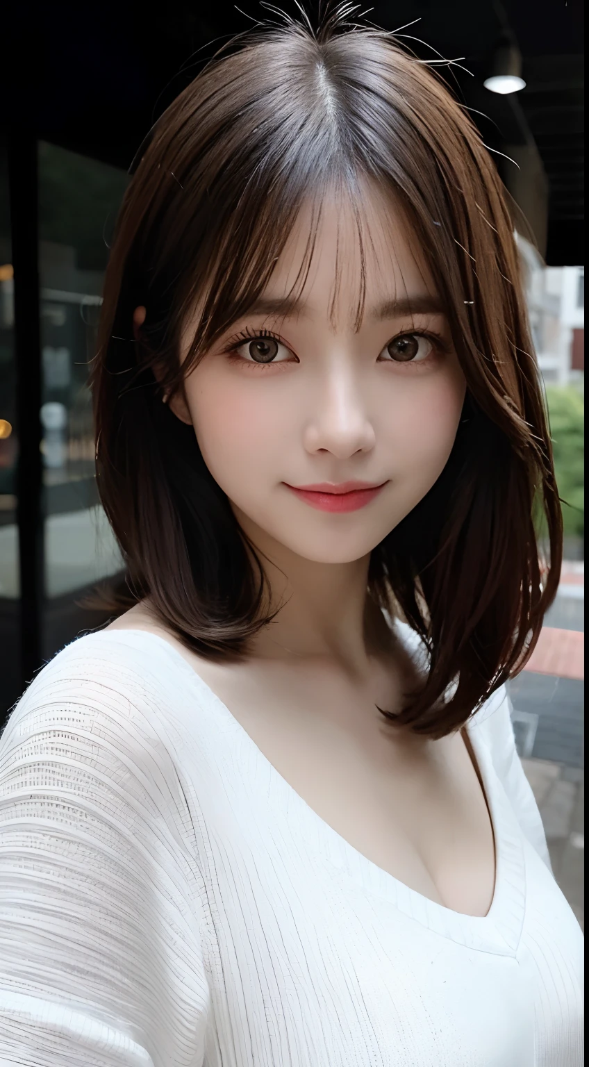 randome pose, mix4, (8K, Raw photography, top-quality, masterpiece: 1.45), (realisitic, Photorealsitic: 1.37), one girls, cute little, A smile、Cityscape, natta, profetional lighting, plain,a park,photon maping, Radio City, physically-based renderingt, Gradient black hair, white hair, Straight Long Cut,gals,a handsome, girl with, large full breasts,long-sleeve,coat,Autumn clothes,Autumn outfit,top quality photo, hight resolution, 1080p, (clearface), (Detailed face description), (Detailed hand description), (masterpiece), realisticlying, extreme light and shadows, dishevled hair, masterpiece, lush detail, (Fine facial features), (Highest Quality Photos), (masterpiece), (finely eye), dual、Look in front of you, Fine clavicle,Emphasis on the armpits、Show lower milk,