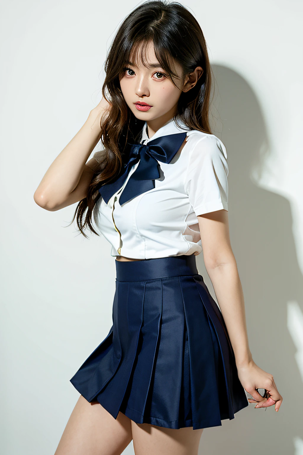 ((Pretty girl from Japan:1.3)) ((Sri Lankan uniform dress :1.4)),((The school dress code in Sri Lanka for girls typically consists of a white blouse  paired with a pleated white  skirt. Additionally, girls may wear a blak tie and sometimes a blazer as part of their uniform. :1.4)) ,(Garden) ,((Classroom:1.3)) (((Dream_dress:1.4)) ((Random sex gestures: 1.3)) ((Sweat: 1.5))( Flash Face: 1.4)) ((Large Breast: 1.1) ) (Close: 1.2)) Best Condition, Masterpiece, Ultra High , (Photo Realistic: 1.4 ), Raw Photo, (Overall Texture: 1.3) , (Film Cinematic: 1.3) , Panorama, Character Portrait, Ultra Wide Shot, Narrow Waist, Cowboy Shot, (Dark, Visible Shadow, Low Key, Cold Light, Natta, ( )), Flowing Tears, Fluid, Tyndall Effect, ( Expressions ), 1 Girl , nice detailed eyes and face, white jabot, eyes, ((brown hair: 1.2)) ((() whole body )) ((smile : 1.3)), ((good)))