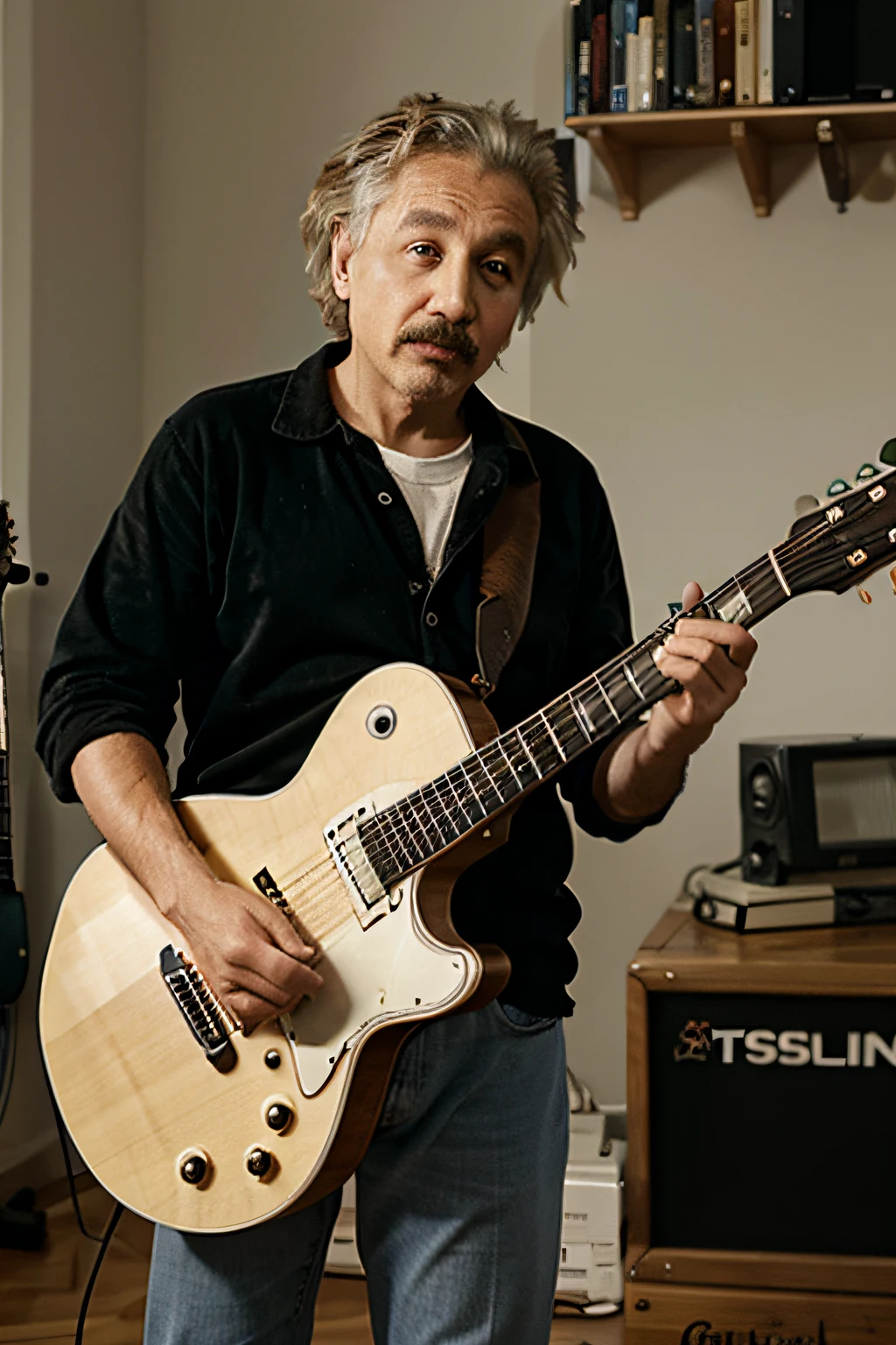 Einstein playing guitar