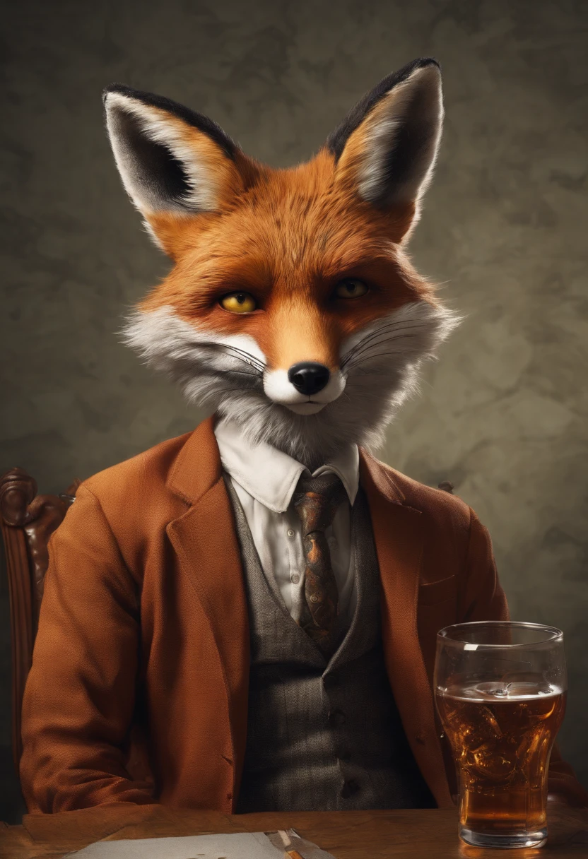 Mr. Fox is drunk to the point of speechlessness