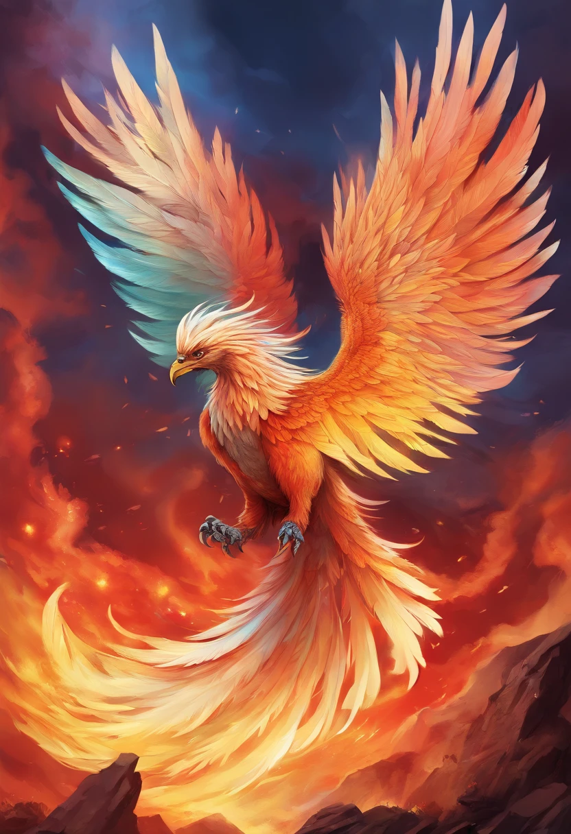 (best quality, 4k,8k, high, masterpiece: 1.2), highly detailed, (realistic, photorealistic, photo-realistic: 1.37), bright and vivid colors, sharp focus, clear expression, beautiful feathers, flaming wings , fiery tail ,mythical creature,fierce and majestic,Phoenix rising from the ashes,dramatic lighting,ethereal light,illustration,fantasy,light shining through the clouds,ruined hospital building,dramatic atmosphere,transformation and rebirth,detailed feathers, feathers in shades of bright red, black, white and green, wisps of smoke and fire swirling around the phoenix, shining eyes, graceful posture, majestic and awe-inspiring presence, hope and resilience, ancient legends brought to life, stunning beauty, guardian of fire and life the mystical, extraordinary attention to detail, exuding warmth and power, emphasizing the texture and complexity of feathers, beautiful depictions of power and grace, legendary creatures in flight, awe-inspiring and magical representations of phoenixes, photo-realistic depictions of mythical wonders