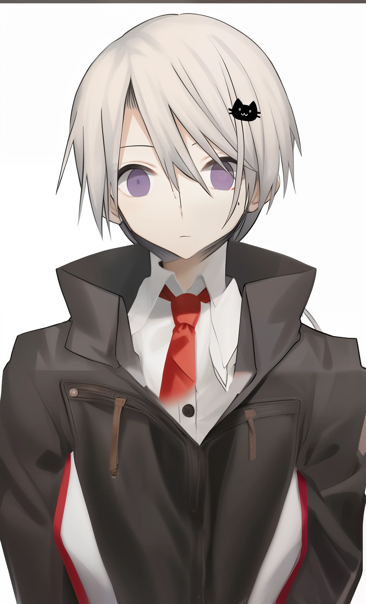 red necktie、Black clothe