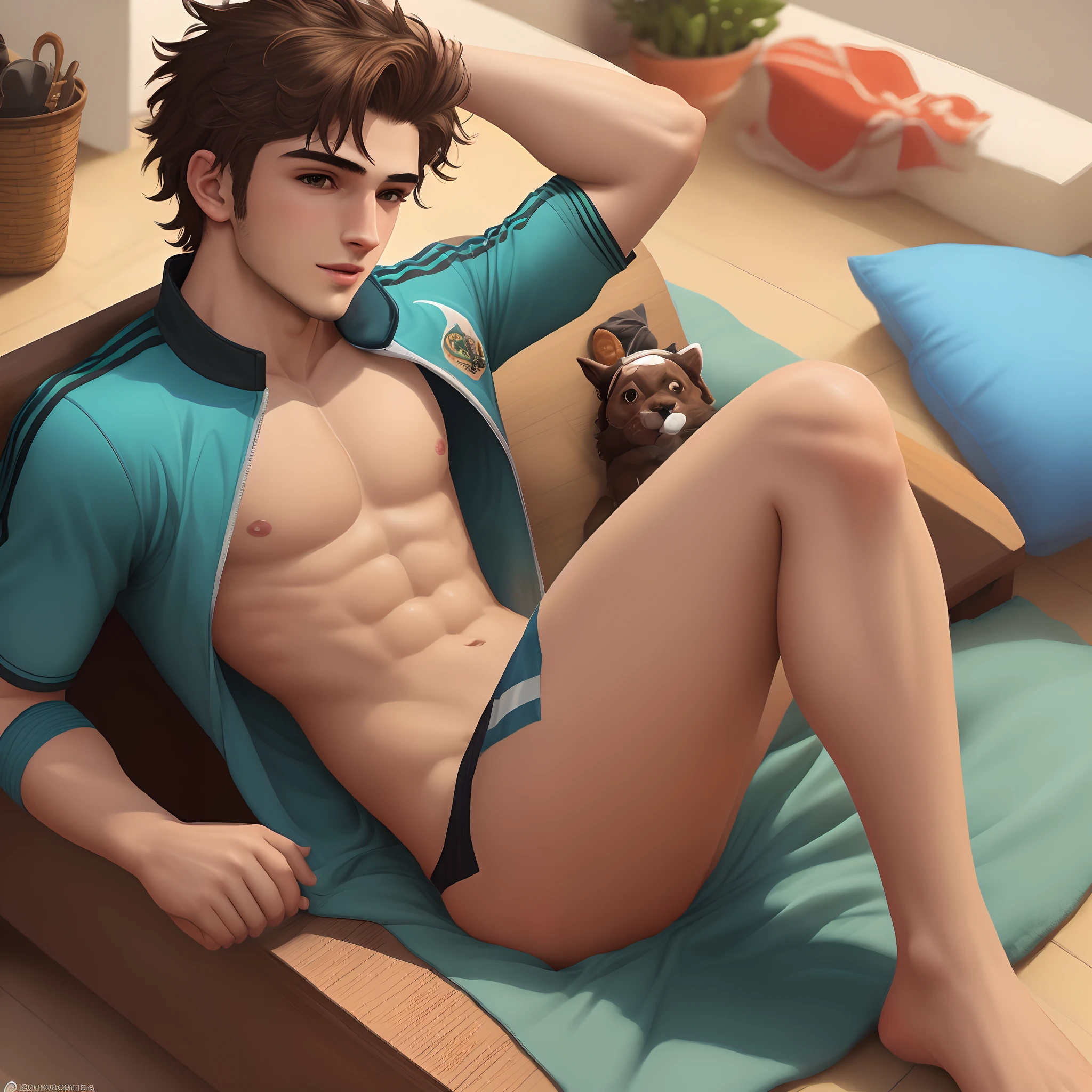 Jogador de tibia relaxado