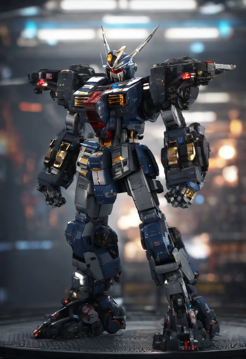 Gundam Mech , Science fiction, Front view, Sense of technology, C4D, OC Renderer, Unreal Engine, high detailing, industrial design, 8K HD, studio lights, Retro