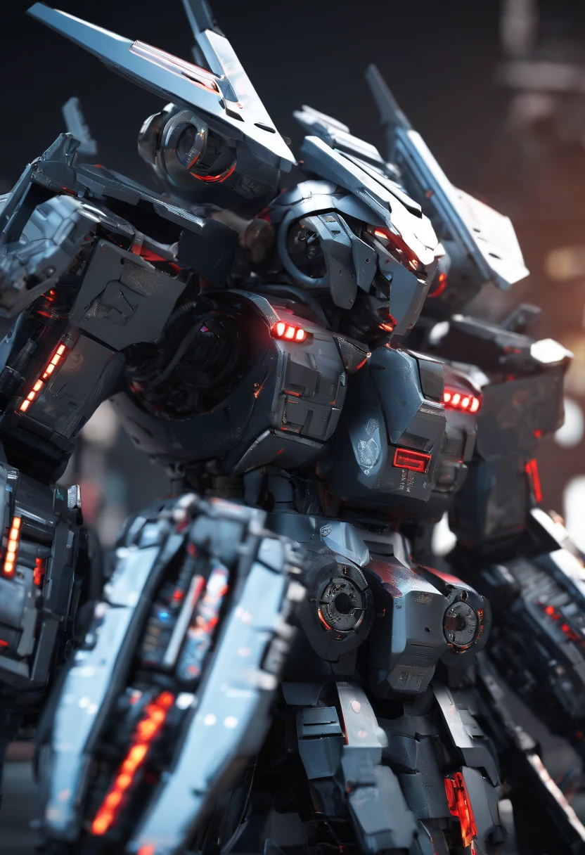 Gundam Mech , Science fiction, Front view, Sense of technology, C4D, OC Renderer, Unreal Engine, high detailing, industrial design, 8K HD, studio lights, Retro