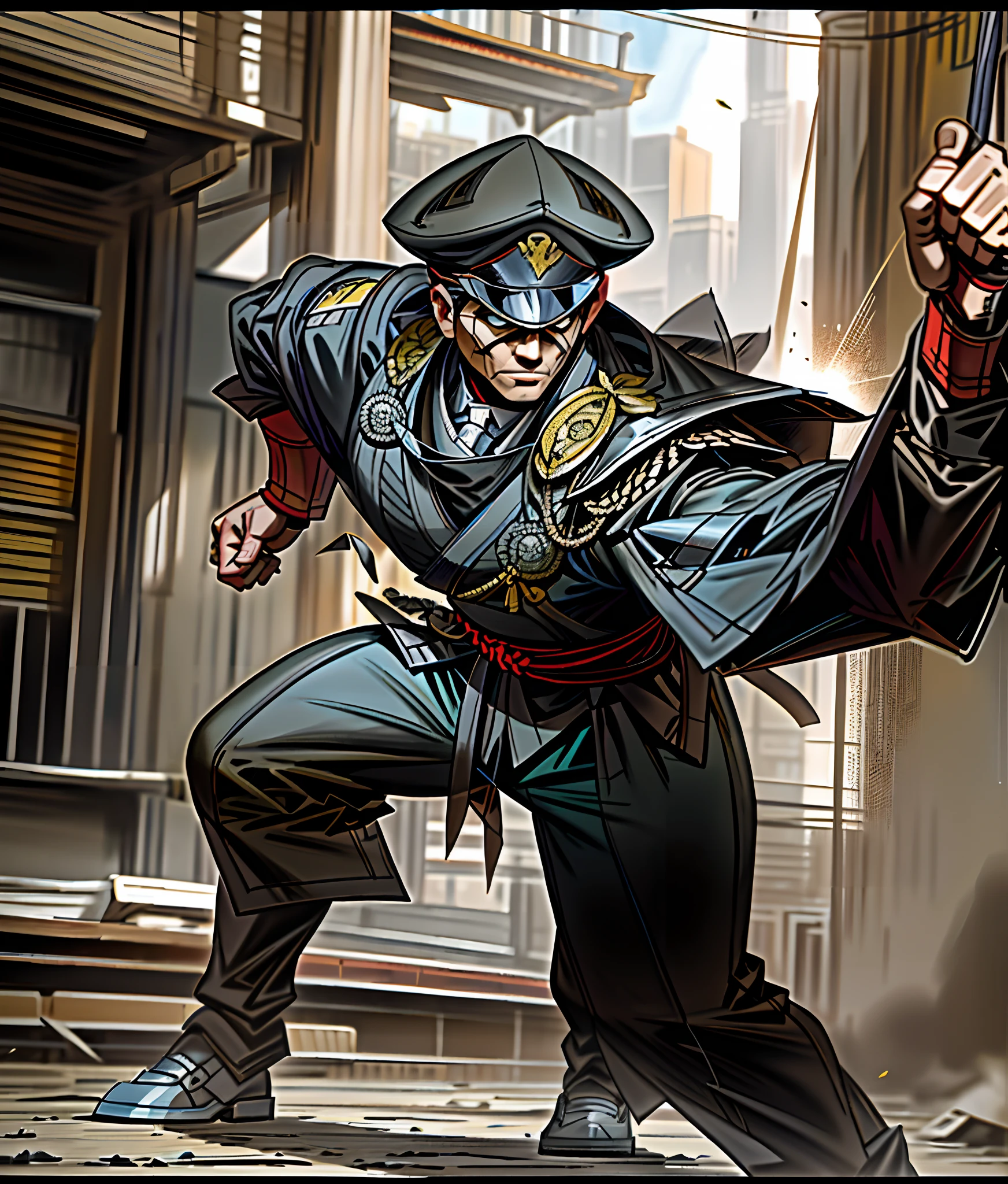 Melvin Almendral Pancho as a detective crime fighter. Who was a skilled martial arts fighter for 30 years. Who was known by the name as Iron knight.