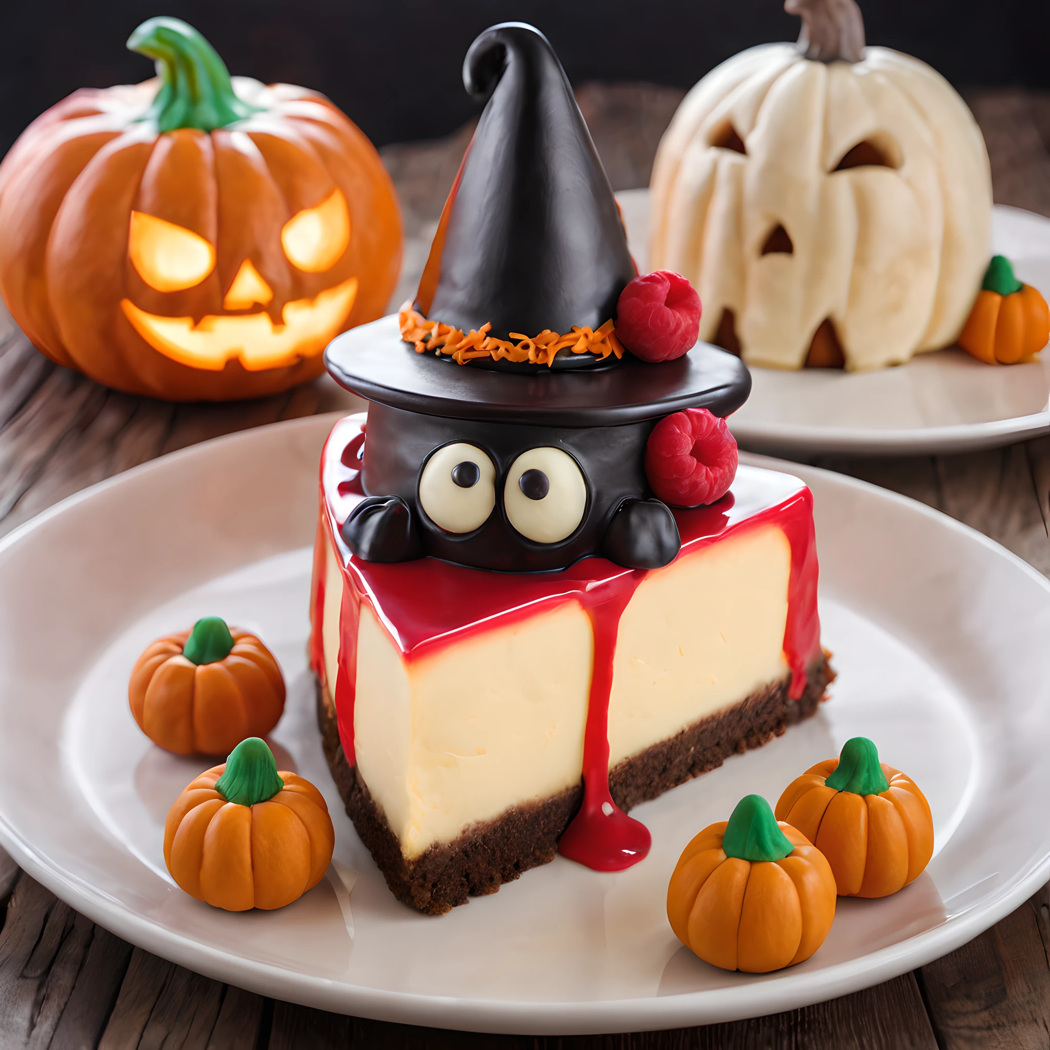 Cheesecake Monster、Halloween Cheesecake Monster、Halloween、Halloween、Halloween、cheesecake、Baked Cheesecake、Raspberry cheesecake、Jack-o'-lantern、