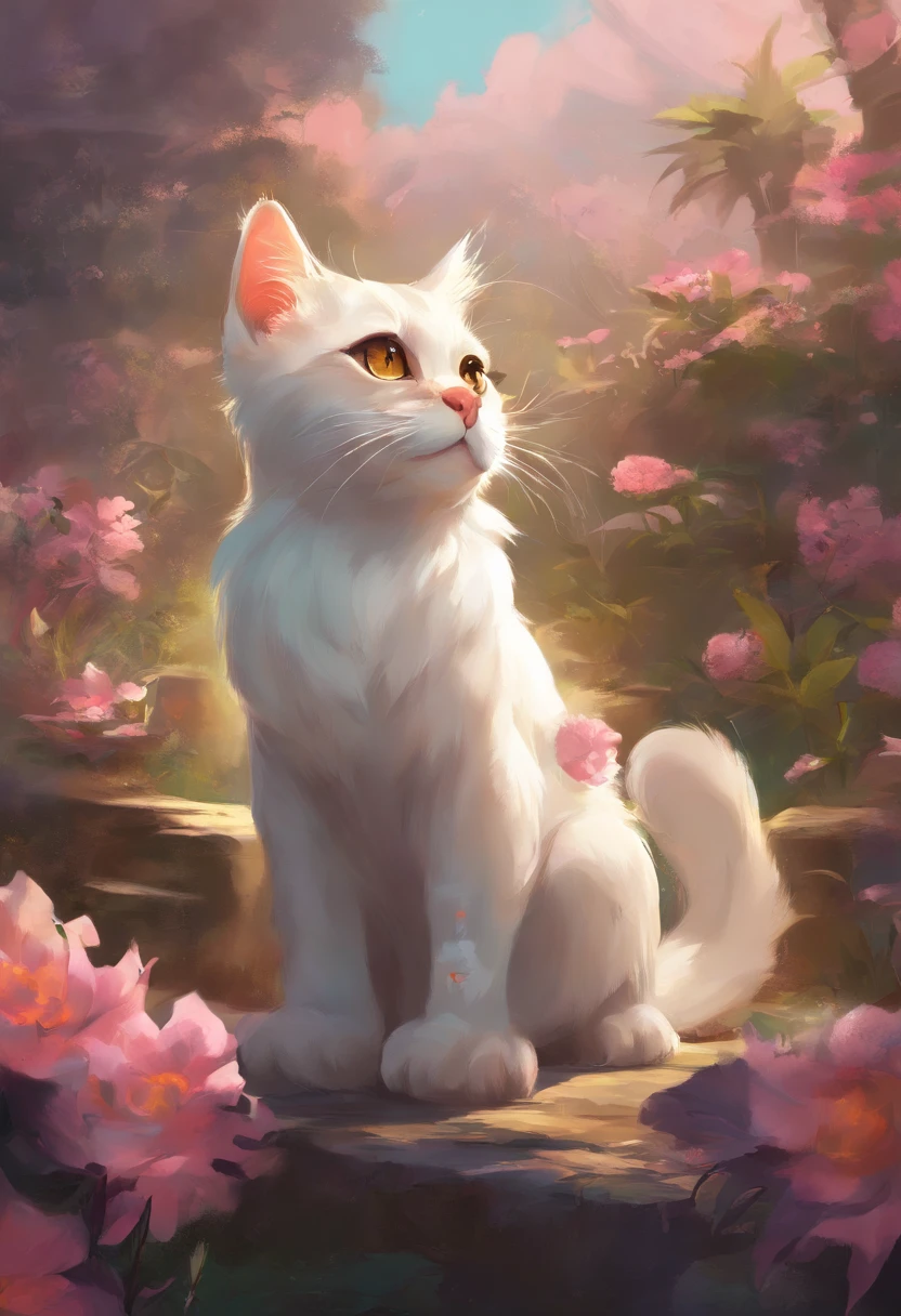 Gatinho com olhos de choro, fofinho, com a boca melada de leite.