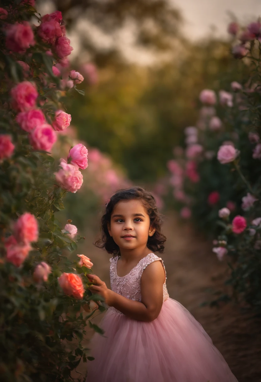 A indian kid joyfully running towards the camera, well detailed face, in between the flowers, with cinematic light. The scene is filled with pink colored flowers. The kid's face is detailed, with beautiful eyes, nose, and lips. The flowers are in full bloom, with delicate petals and vibrant colors. The medium used to create this artwork is a painting, with an ultra-detailed and photorealistic style. The image quality is of the highest standard, with best quality, 4k resolution, and vivid colors. The lighting in the scene is captivating, with soft and warm tones illuminating the kid and the flowers.