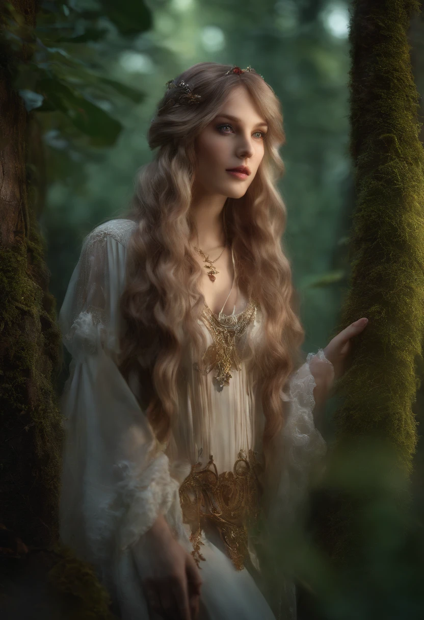 apple, forest ::-1 big bad wolf, wood ::2 multicolored hair, long hair, hair over shoulder, asymmetrical bangs, shiny hair, tentacle hair, hair ornament, jewelry, kanzashi, mouth veil, mismatched pupils, heterochromia, gloom, smile, unreal engine, cinematic lighting, Surrealism, Verism, anaglyph, move chart, UHD, super detail, UHD, ccurate, super detail, high quality, textured skin --aspect 2:3