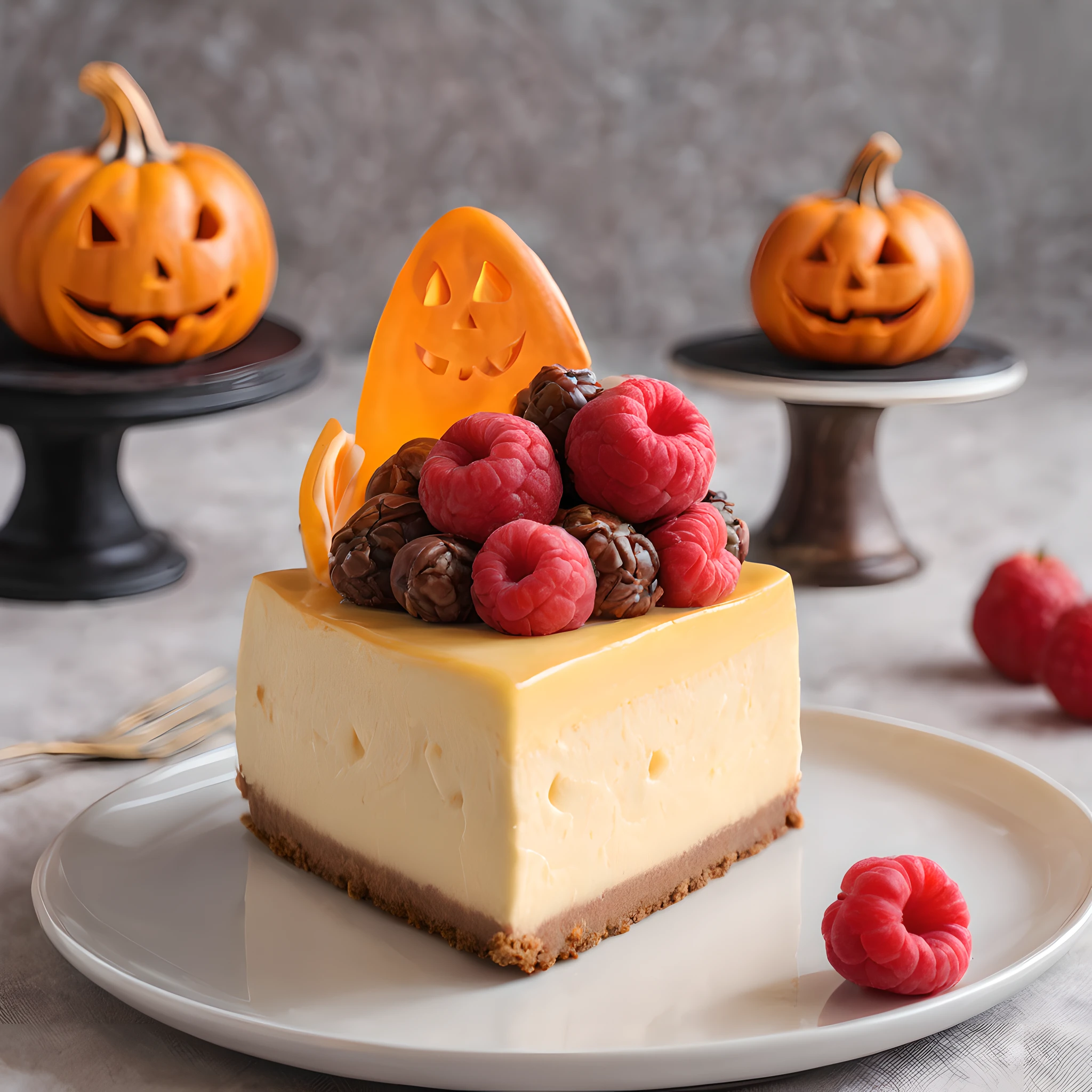 Cheesecake Monster、Halloween Cheesecake Monster、Halloween、Halloween、Halloween、cheesecake、Baked Cheesecake、Raspberry cheesecake、Jack-o'-lantern、