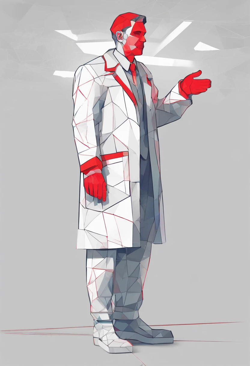 A scientist in a scientific coat turned his back to us，looking at the stars，hard core，Technologie，Red monochrome,USSR Poster,urss,communism
