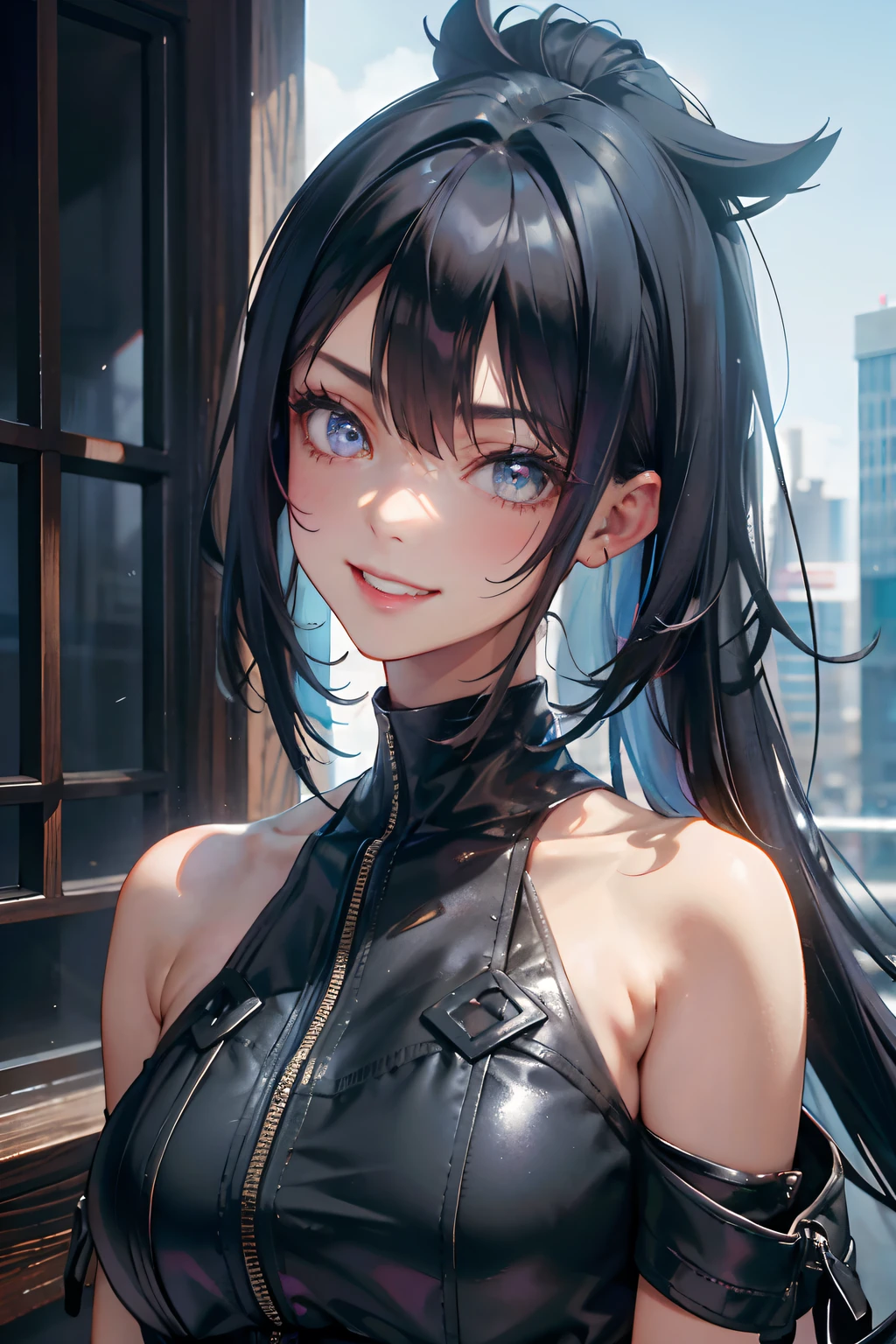 最high quality、Best image quality、masterpiece、With a girl((cute、、Best Bust、Medium Bust、Bust 85,Beautiful Blue Eyes、Spread your chest wide,Blonde lointail、Slender、The best valley、、Black Bikini、,Show the whole body、Black perforated gloves,Blue Mesh,Leaning forward greatly、Blue Sports Sunglasses、Blue Intercom,Sweating profusely、Face Paint、Grin、Holding a spray can))high quality、Beautiful art、background((Night City、heavy rain、thunder)),Tabletop、Exquisite design、Visual Arts、Depth of written boundary、Best lighting、Highest detail、8k