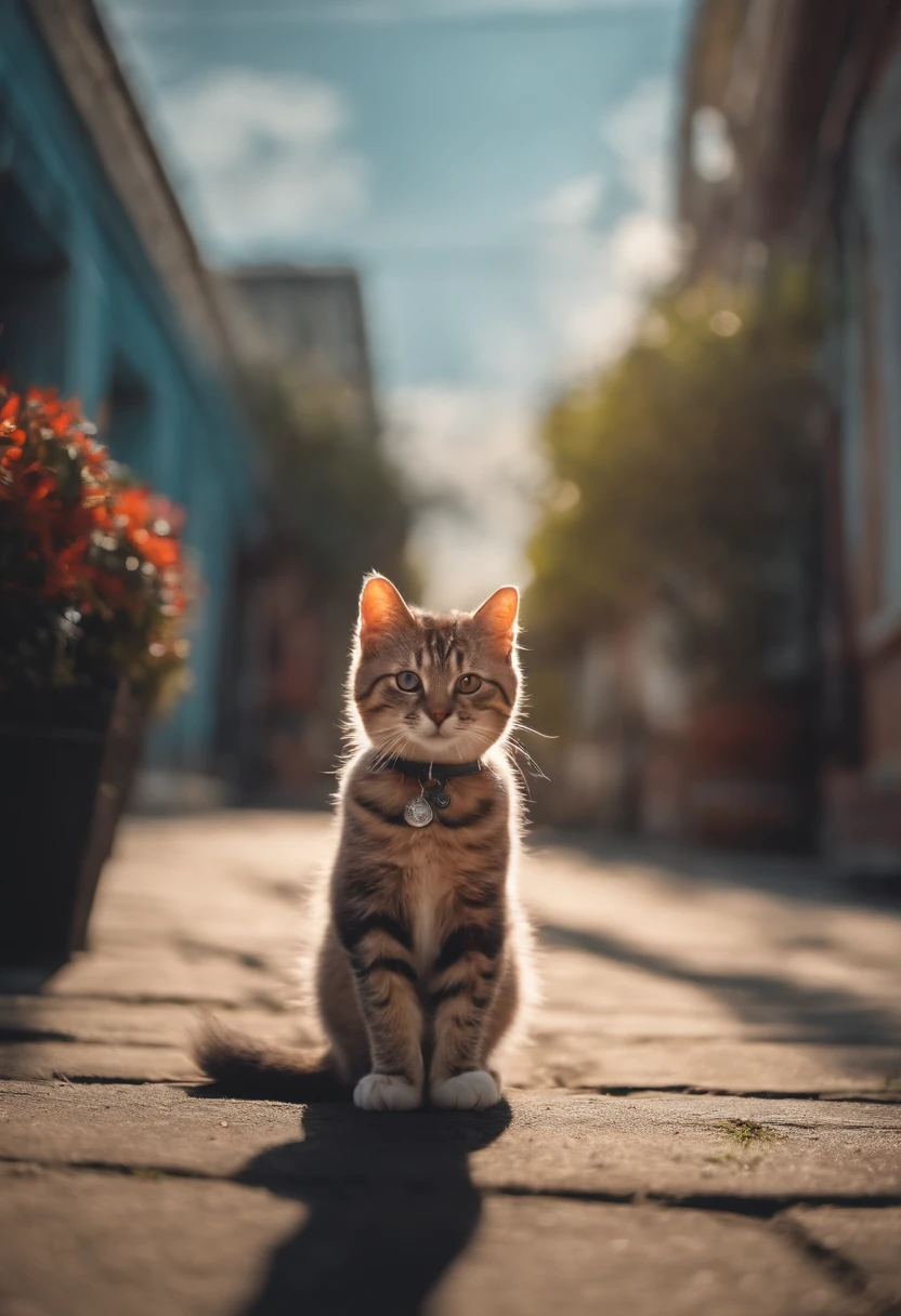 Perfect centering, Cute little cat, Wear a jacket, Wearing sunglasses, Wearing headphones, cheerfulness, Standing position, Abstract beauty, Centered, Looking at the camera, Facing the camera, Approaching perfection, Dynamic, Highly detailed, Smooth, Sharp Focus, 8K