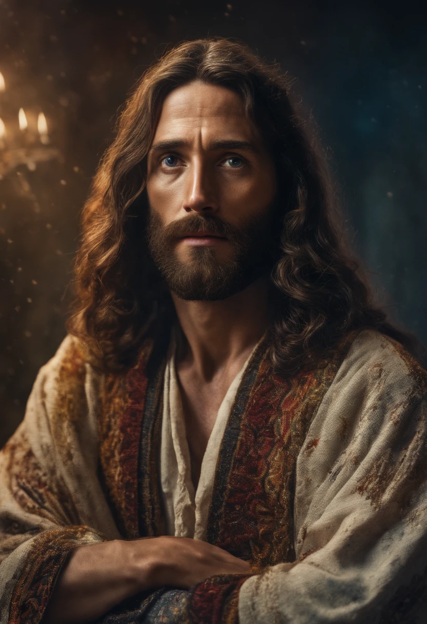 (symmetry),centered,a ((close)) up portrait,(Jesus),a very thin white prime man with long hair and a beard,wearing a long white robe,35mm,natural skin,clothes detail, 8k texture, 8k, insane details, intricate details, hyperdetailedhighly detailed,realistic,soft cinematic light,HDR,sharp focus, ((((cinematic look)))),intricate, elegant, highly detailed