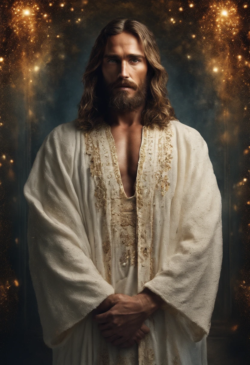 (symmetry),centered,a ((close)) up portrait,(Jesus),a very thin white prime man with long hair and a beard,wearing a long white robe,35mm,natural skin,clothes detail, 8k texture, 8k, insane details, intricate details, hyperdetailedhighly detailed,realistic,soft cinematic light,HDR,sharp focus, ((((cinematic look)))),intricate, elegant, highly detailed
