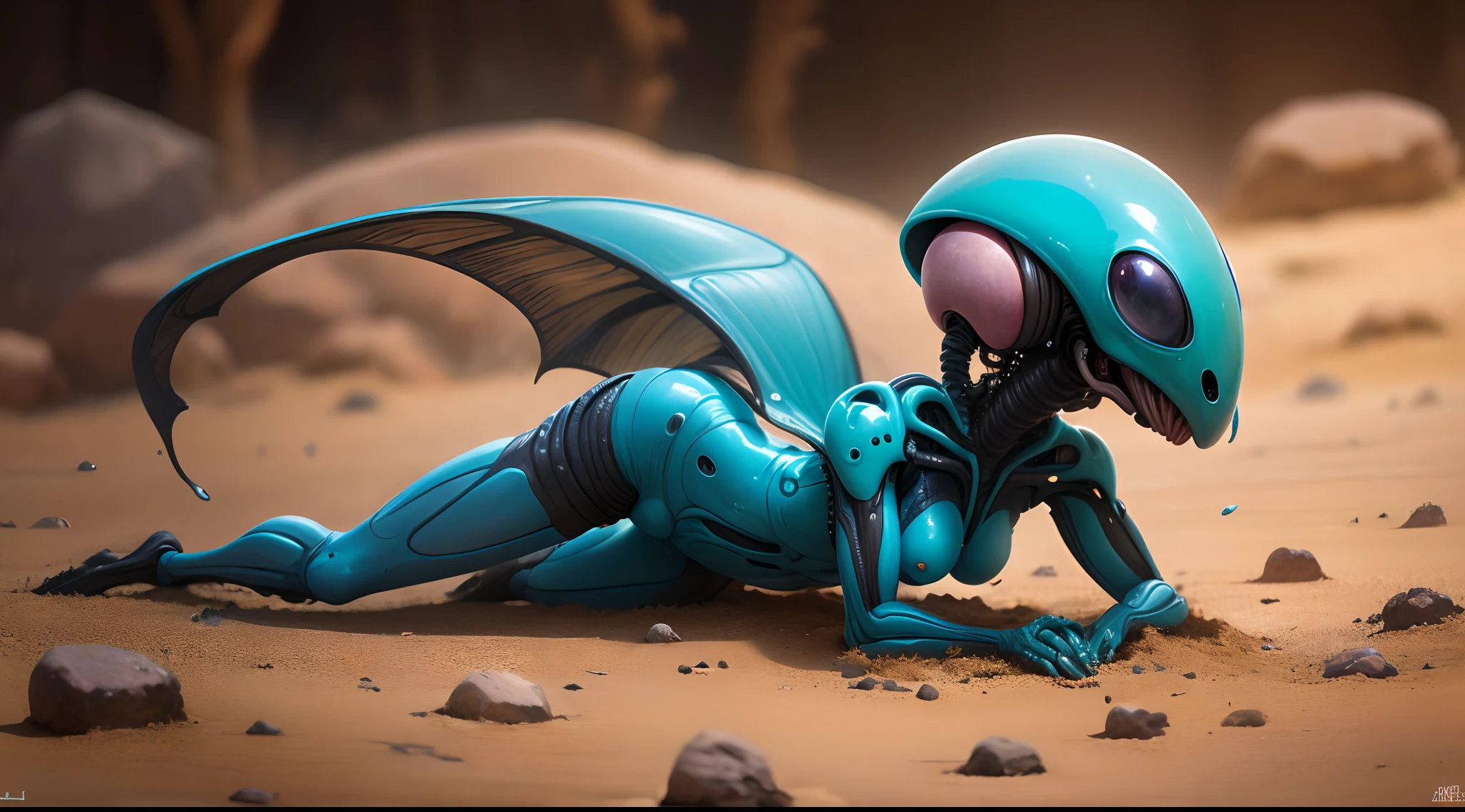 Alien molding out of it's body