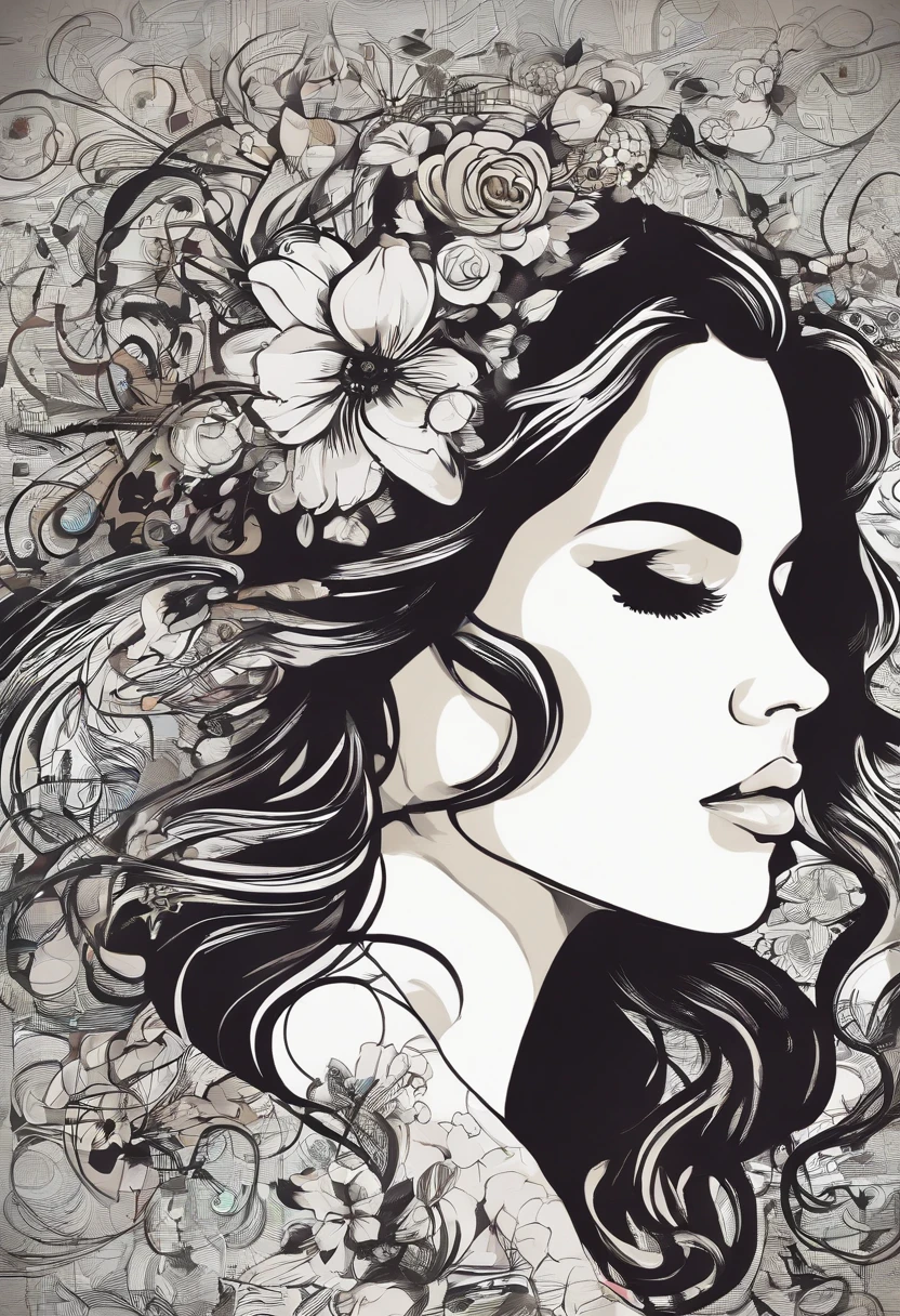 Lana del Rey arte, desenho Lana del Rey, Desenho perfeito da Lana del Rey