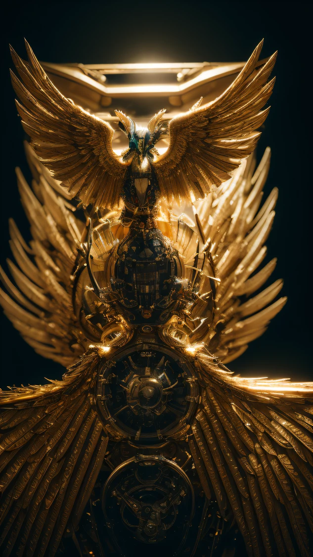 best quality, chef-d&#39;ouvrages d&#39;art, High resolution crystal crown with a phoenix surrounding it with its wings. Pas de personnage sur l'image
