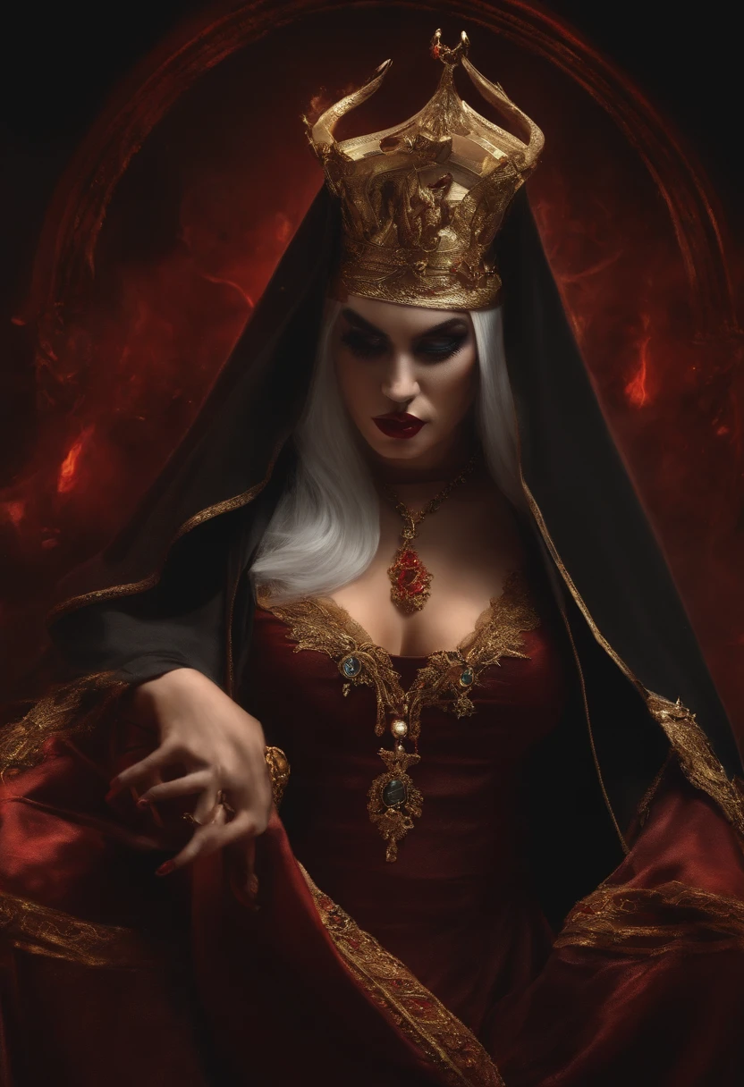 nun, demon, grumpy, sexy, blood, gold