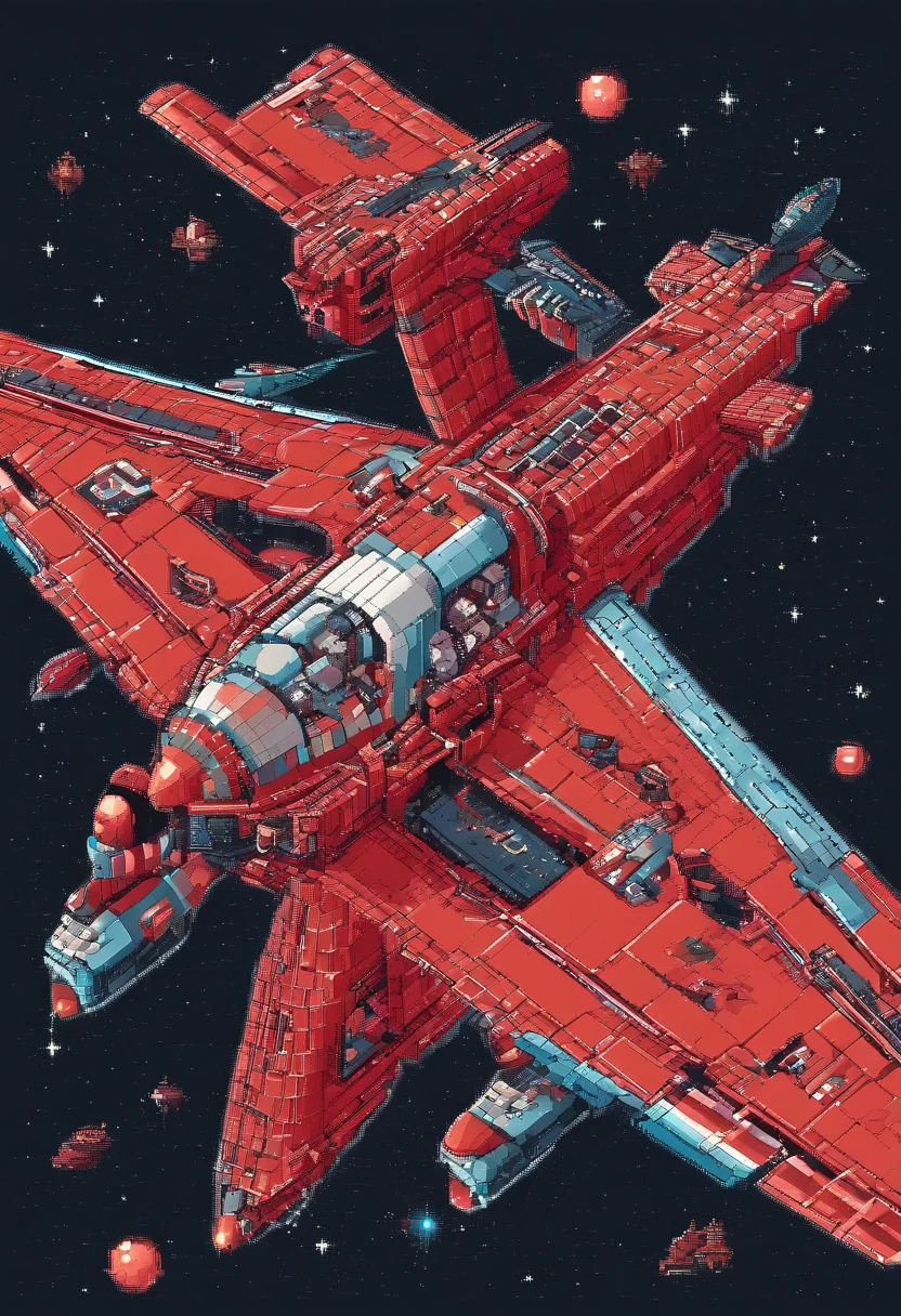 Red Starship, A biplane flying in the sky at night, Dark ( Spaceship ), scifi spaceship, Fantasy spaceship, futuristic spaceship, alien space ship flying in space, spaceship far on the background, A spaceship in dark space, futuristic starship, space ship in space, legendary space ship, Small starship, space ship, A top-down view