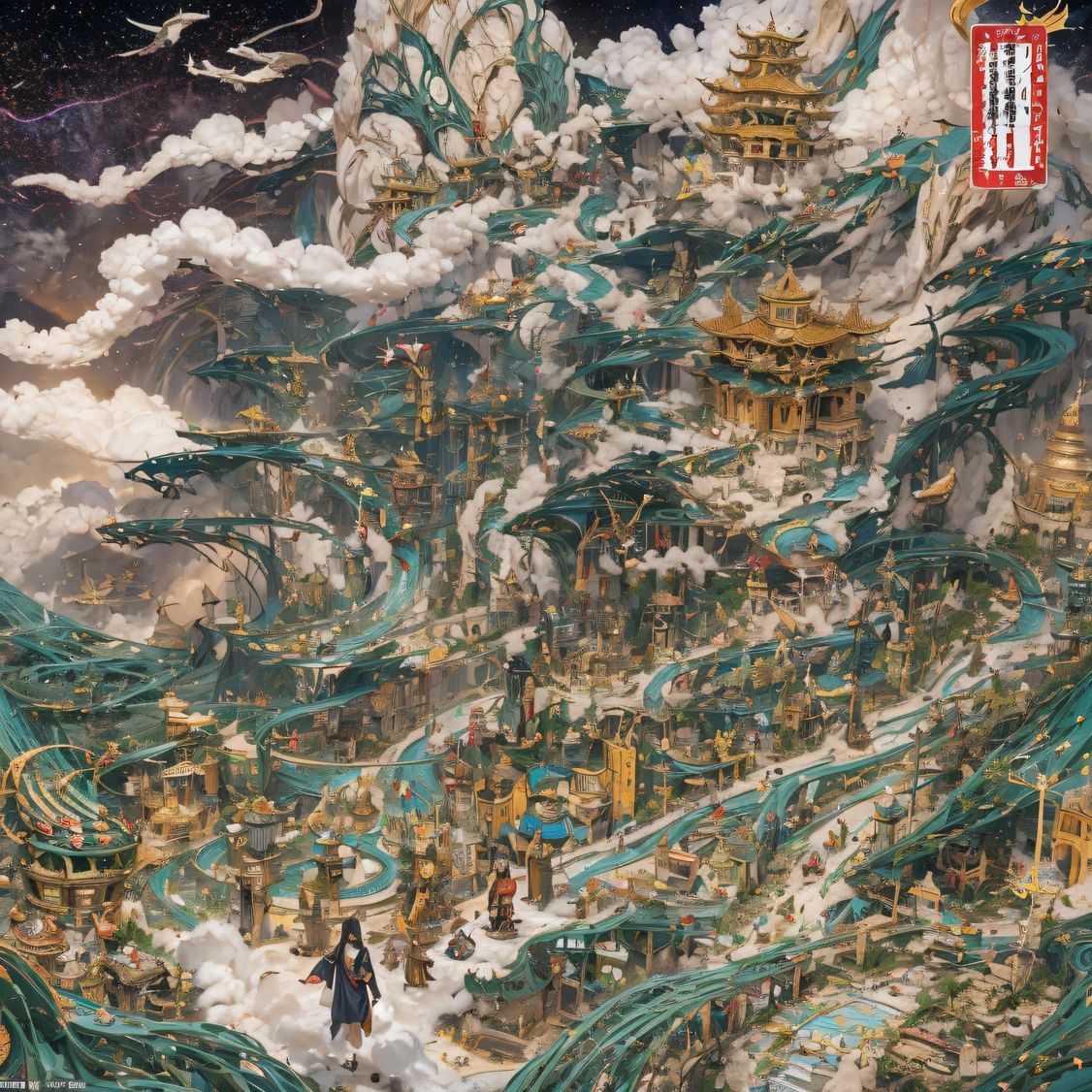 Fly into the fairy realm, Chance encounter with Liu Hanshu, He saw in him his former self, It was decided to take him as an apprentice, Teach him how to protect himself, But because of the Tibetan star map, He established relationships with the Liu family and the Jade Sword Sect, It opens with the death of Liu Hanshu, Qin Yu embarked on the road of confrontation with a strong enemy, Working hard, Make yourself stronger, Stick to your own core path of justice, I also want to protect the people I care about, The three brothers took off, And embarked on a long journey to find a good brother, Qin Yu, Where are Xiao Hei and Hou Fei(canyons)Climb the streets(Doomsday Stream)eyes filled with angry,He clenched his fists,Rush up,Deliver a fatal blow to your opponent,full bodyesbian,Full Body Male Mage 32K(Masterpiece Canyon Ultra HD)Long flowing black hair,Campsite size,zydink, The wounded lined up in the streets(canyons)Climb the streets, The scene of the explosion(canyons), (Linen batik scarf), Angry fighting stance, looking at the ground, Batik linen bandana, Chinese python pattern long-sleeved garment, canyons(Abstract propylene splash:1.2), Dark clouds lightning background,Flour flies(realisticlying:1.4),Black color hair,Flour fluttering,rainbow background, A high resolution, the detail, RAW photogr, Sharp Re, Nikon D850 Film Stock Photo by Jefferies Lee 4 Kodak Portra 400 Camera F1.6 shots, Rich colors, ultra-realistic vivid textures, Dramatic lighting, Unreal Engine Art Station Trend, cinestir 800,Flowing black hair,(((Jungle Canyon)))The wounded lined up in the streets(vale)Climb the streets,Movie master real-time image quality