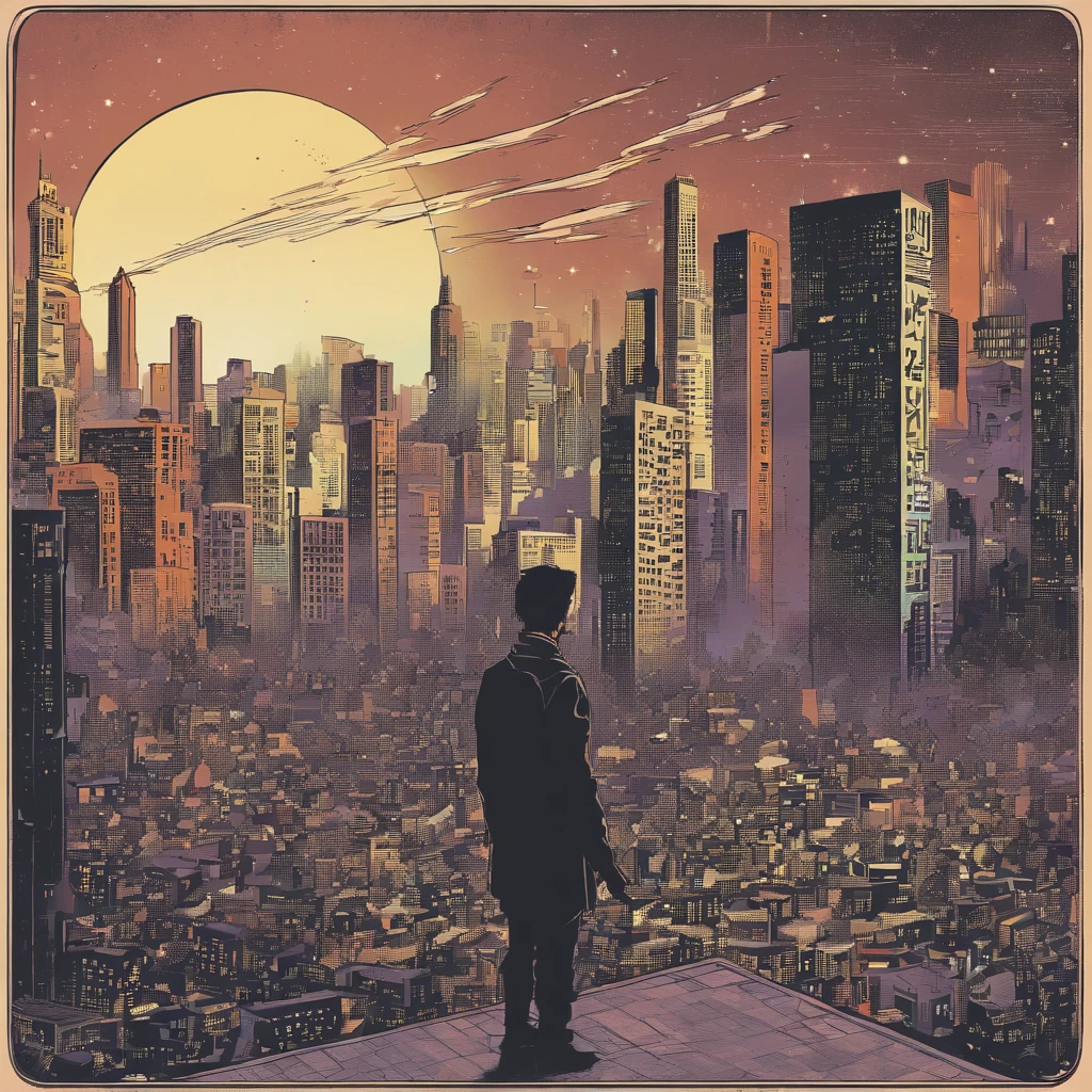 Album cover design description:
1. **Basic background**: Blur city night view. The light of the car, Flickering buildings, The city's demolition, And the moon rising in the distance forms the background.
2. **centered image**: One character(heroine)This stands with its back turned. His shoulders seem a little heavy, but, Above his head are shining stars, It gives the impression of a subtle glow.
3. **Bottom image**: At the feet of the figure, a broken clock and a broken hourglass are visible., It symbolizes the passage of time and the responsibility that comes with it.
4. **Title and Artist Name**: At the top of the album is a large "My Time" Put the title. Underneath, the artist's name appears subtly.
5. **Text Design**: "Woooooo" The lyrics of the part are small between the buildings in the background, It is designed to sparkle like a light.
Album cover design description:
1. **Basic background**: Blur city night view. The light of the car, Flickering buildings, The city's demolition, And the moon rising in the distance forms the background.
2. **centered image**: One character(heroine)This stands with its back turned. His shoulders seem a little heavy, but, Above his head are shining stars, It gives the impression of a subtle glow.
3. **Bottom image**: At the feet of the figure, a broken clock and a broken hourglass are visible., It symbolizes the passage of time and the responsibility that comes with it.
4. **Title and Artist Name**: At the top of the album is a large "My Time" Put the title. Underneath, the artist's name appears subtly.
5. **Text Design**: "Woooooo" The lyrics of the part are small between the buildings in the background, It is designed to sparkle like a light.
6. **Colors**: The colors of the album as a whole add a bit of vintage tones, creating a melancholy yet warm feeling.
This album cover is about life's difficulties and responsibilities, And expressing the importance of that period,, Against the backdrop of the night view of the city, it conveys a message about one's own time and the value of the moment.
6. **Colors**: The colors of the album as a whole add a bit of vintage tones, creating a melancholy yet warm feeling.
This album cover is about life's difficulties and responsibilities, And expressing the importance of that period,, Against the backdrop of the night view of the city, it conveys a message about one's own time and the value of the moment.