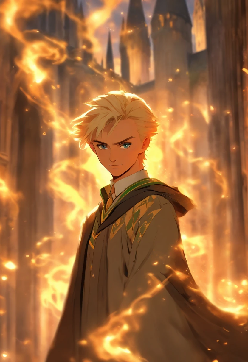 Draco Malfoy: Best Quality,4k,8K,hight resolution,Masterpiece:1.2,Ultra-detailed,Realistic,Bright and rich colors,Shadows and highlights,Dark background,Portrait,blonde hair,sharp-focus,dramatic lighting,expressive eyes,confident expression,canny smile,haughty look,Richly detailed garments,Traditional Wizard's Mantle,Ferocious Snake Icon,Impeccable Style,Manor house background,Gothic architecture,Snake-themed accessories,arrogant posture,Engages in the magic of magic wands,From a bird's eye view,son of the Death Eater,loyal to Slytherin,Son of Narcissa Malfoy,Harry Potter's rival,ambitious and cunning,Elite Purebred Family,Palatial furnishings,A Rich and Privileged Upbringing,Beautiful Features,pointy nose,pale complexion,,bluish tint,stern expression,Halo of Excellence,Manipulative nature,Background: Hogwarts Castle,A subtle menacing aura,Exudes elegance and class,Castle corridors,Private Potions Lab,silver-blonde Draco,Hogwarts Student Uniform,Learning Magic,Competitive spirit,Cruel and ruthless,Pure-blooded Suprematist,Protecting Your Family,Strong self-esteem,unwavering devotion to Voldemort,A Perverted Sense of Morality,Following in his father's footsteps,Conflictual nature,Fierce determination,tense and calculating,Junior Death Eater,Seeks power and influence,repentance in the end,Complex Anti-Hero,Intense Personality,Auror in training,Unpredictable actions,,rivalry with Harry Potter,heightened emotions,,Fights His Inner Demons,Survivor of the Magic War,Unconventional Hero,Impressive Magic Skills,Dynamic posture,Ready for Battle,Confident stance,Rainy weather on the background,stormy skies,Hints of redemption in his eyes,Chooses Love, Not hatred,A Reflection of Growth and Redemption,Vulnerability, hidden under the façade.
