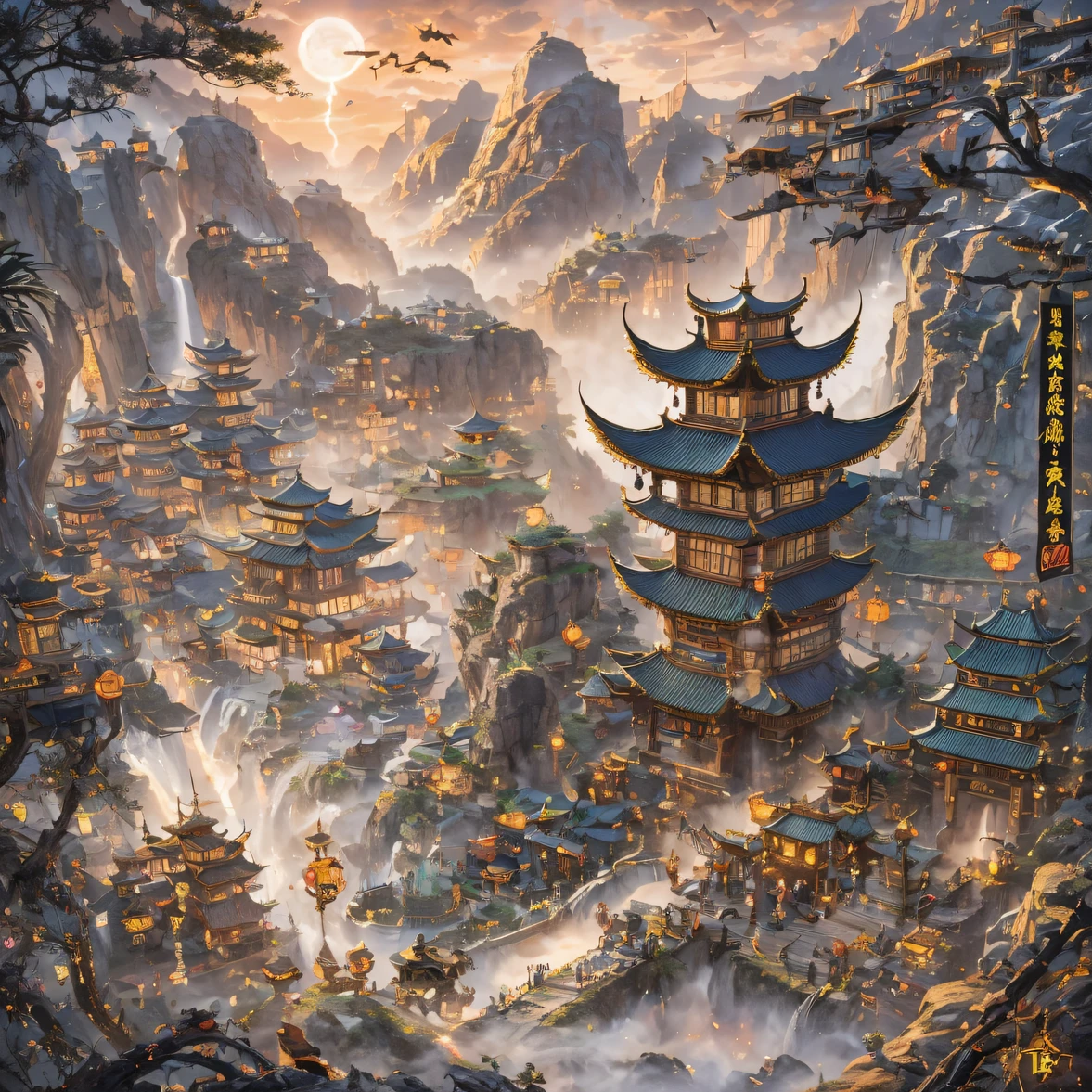 Fly into the fairy world, Chance encounter with Liu Hanshu, He saw in him his former self, It was decided to take him as an apprentice, Teach him how to protect himself, But because of the Tibetan star map, He established relationships with the Liu family and the Jade Sword Sect, It opens with the death of Liu Hanshu, Qin Yu embarked on the road of confrontation with a strong enemy, Working hard, Make yourself stronger, Stick to your own core path of justice, I also want to protect the people I care about, The three brothers took off, And embarked on a long journey to find a good brother, Qin Yu, Where are Xiao Hei and Hou Fei(canyons)Climb the streets(Doomsday Stream)eyes filled with angry,He clenched his fists,Rush up,Deliver a fatal blow to your opponent,full bodyesbian,Full Body Male Mage 32K(Masterpiece Canyon Ultra HD)Long flowing black hair,Campsite size,zydink, The wounded lined up in the streets(canyons)Climb the streets, The scene of the explosion(canyons), (Linen batik scarf), Angry fighting stance, looking at the ground, Batik linen bandana, Chinese python pattern long-sleeved garment, canyons(Abstract propylene splash:1.2), Dark clouds lightning background,Flour flies(realisticlying:1.4),Black color hair,Flour fluttering,rainbow background, A high resolution, the detail, RAW photogr, Sharp Re, Nikon D850 Film Stock Photo by Jefferies Lee 4 Kodak Portra 400 Camera F1.6 shots, Rich colors, ultra-realistic vivid textures, Dramatic lighting, Unreal Engine Art Station Trend, cinestir 800,Flowing black hair,(((Jungle Canyon)))The wounded lined up in the streets(vale)Climb the streets,Movie master real-time image quality