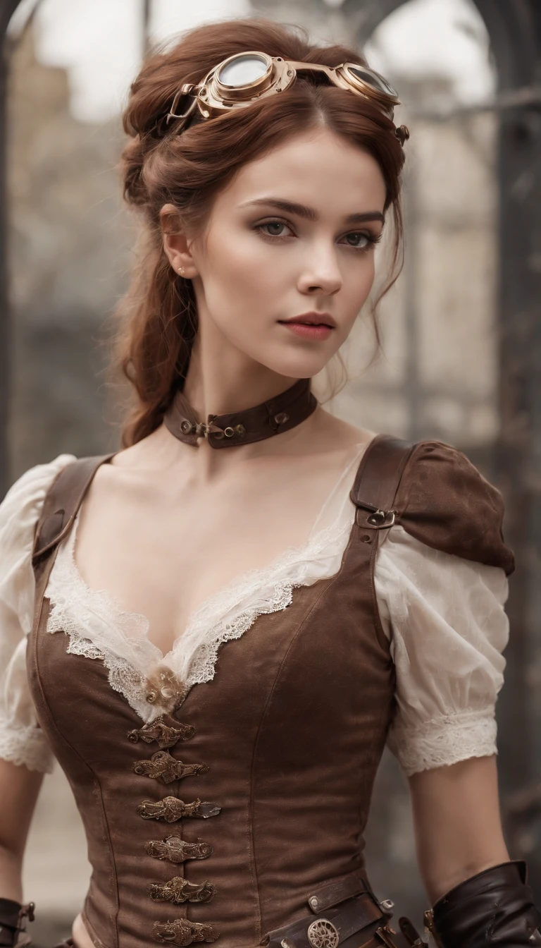 (Art steampunk), fille blanche nue, sexypose, minimal clothing