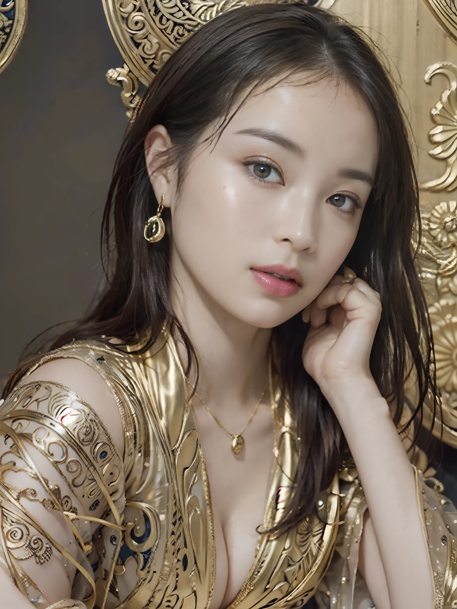 PerfectNwsjMajic,(masutepiece, of the highest quality, Best Quality, Official art, Erotic, Beautiful and aesthetic:1.2), (1girl in), ighly detailed,Colorful,highest details, Official art, Unity 8k壁纸, ultra-detailliert, Beautiful and aesthetic, Erotic and beautiful, masutepiece, Best Quality, (Zentangle, mandalas, Tangle, Entangle) ,Holy Light,gold foil,Gold leaf art,glitter drawing,